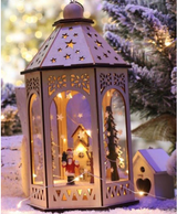 GIOCOPLAST DECORAZIONI NATALIZIE LANTERNA DECORATA, 30CM, CON GOCCE DI LED