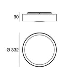 PLAFONIERA LINEA LIGHT Crew 2 AP PM M DA SOFFITTO DIAM. 330MM  LED 3000K  BIANCO
