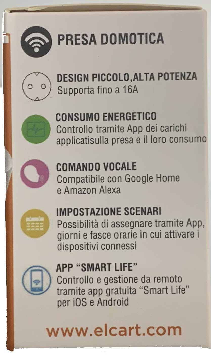 PRESA DOMOTICA 2POSTI SCHUKO TUYA smart plug 16A alexa google home - iOS Android