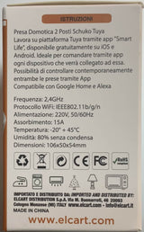 PRESA DOMOTICA 2POSTI SCHUKO TUYA smart plug 16A alexa google home - iOS Android