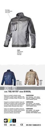 GIACCA DA LAVORO DIADORA UTILITY JACKET POLY GRIGIO ACCIAIO 161757 75070