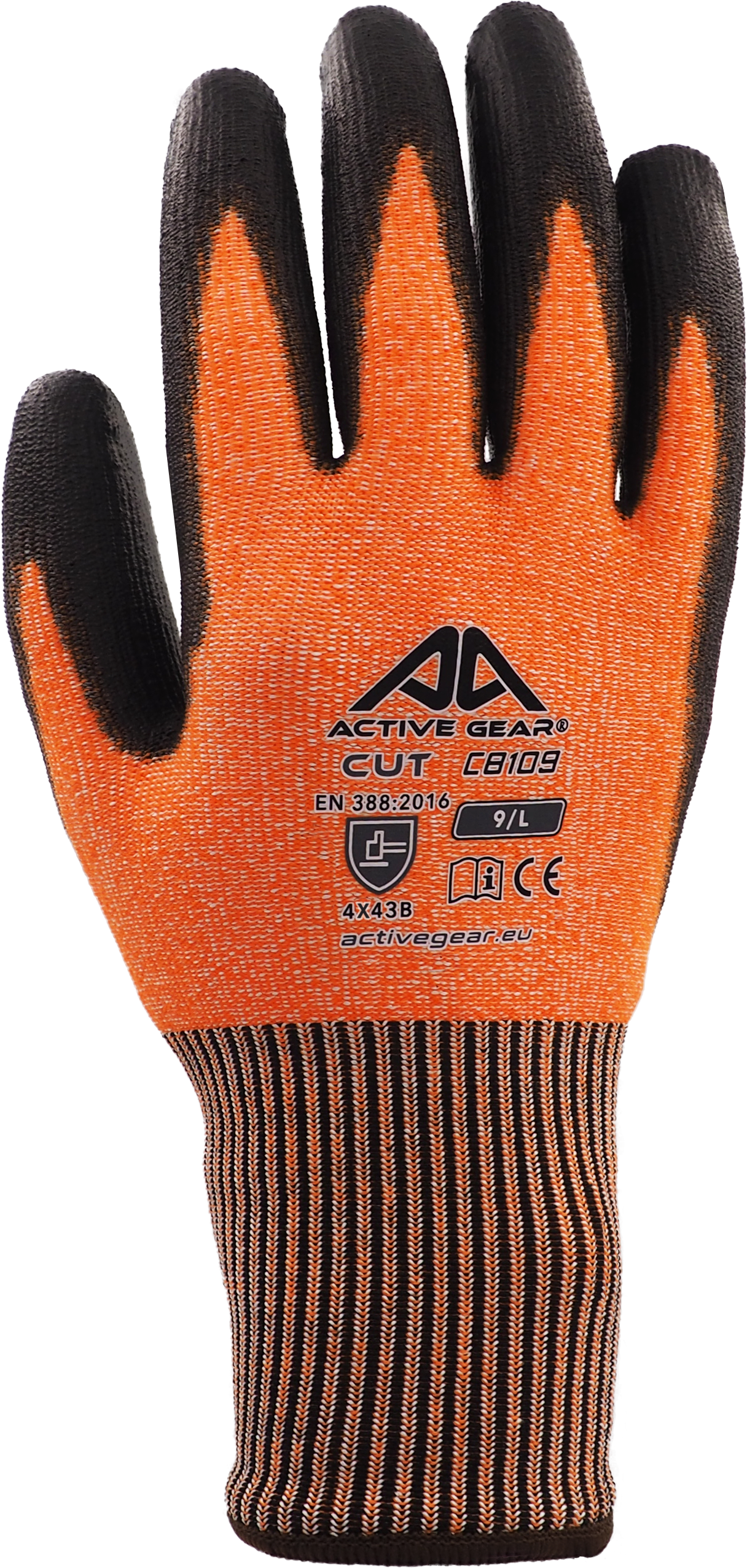 Guanti da lavoro Active CUT C8110 ACTIVE GEAR 13G - HPPE - PU nero 4X43B CF 12PZ
