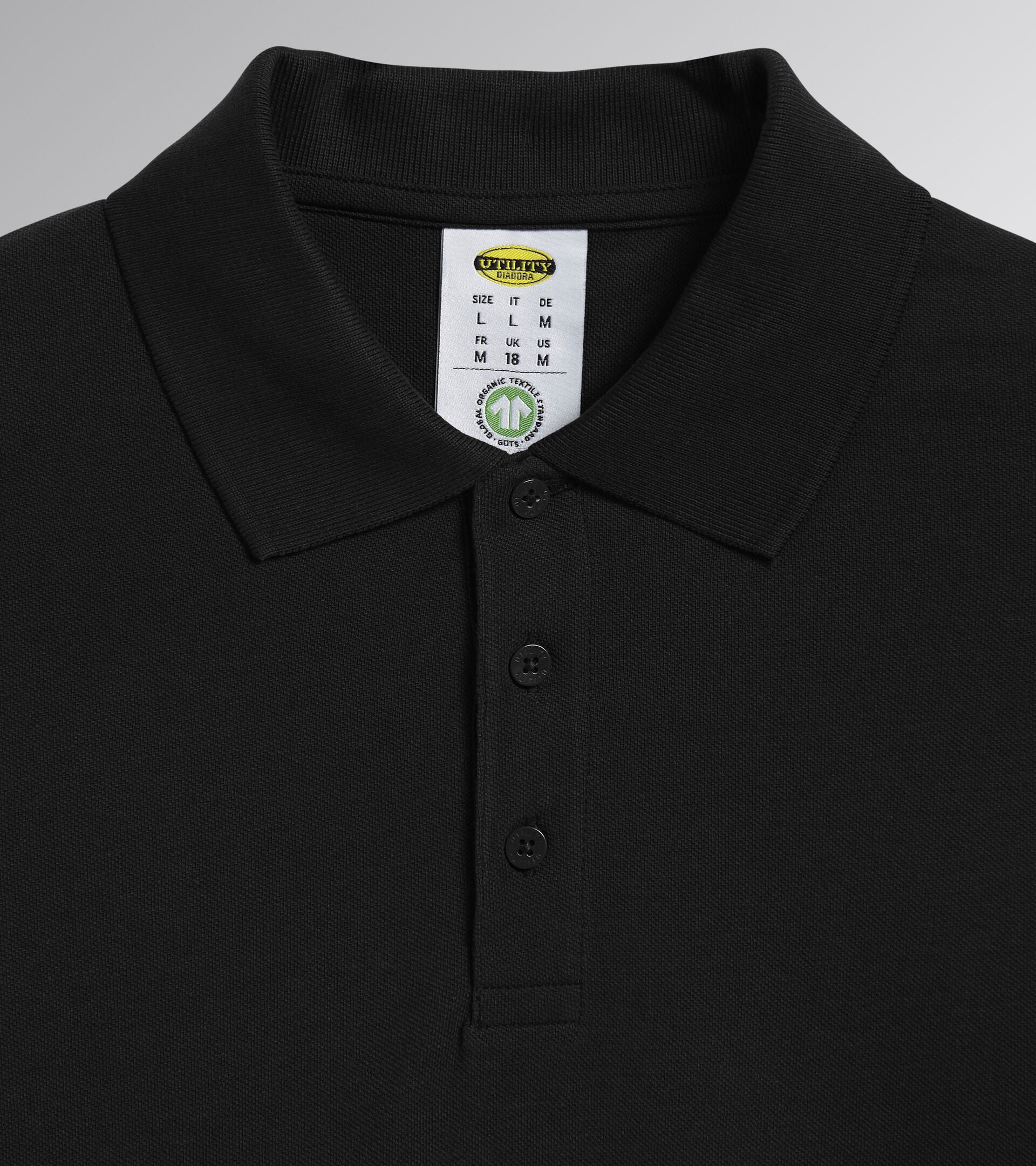 POLO ML ATLANTIS ORGANIC  manica lunga Diadora Utility Nero 177954 80013