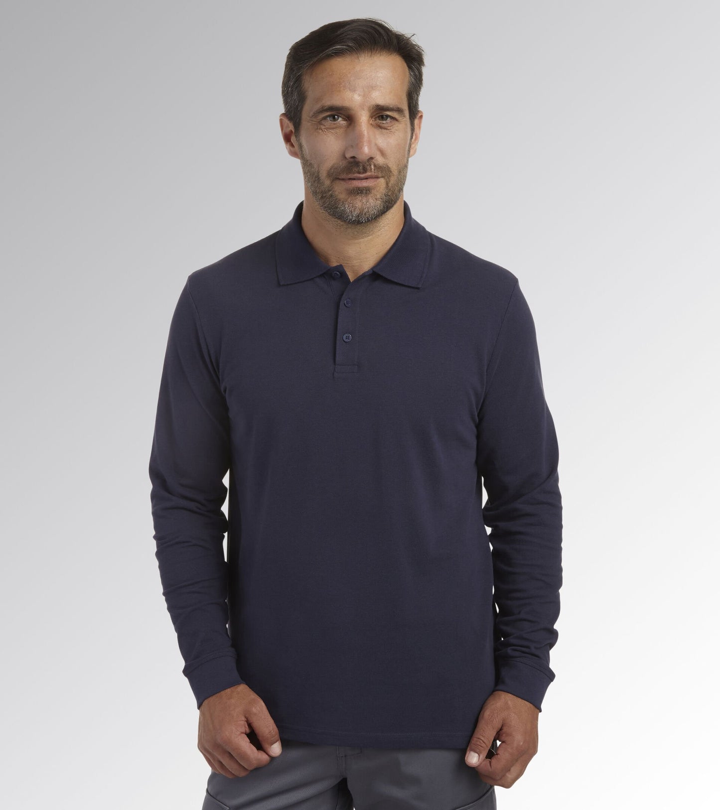 POLO ML ATLANTIS ORGANIC  manica lunga Diadora Utility Blu 177954 60062