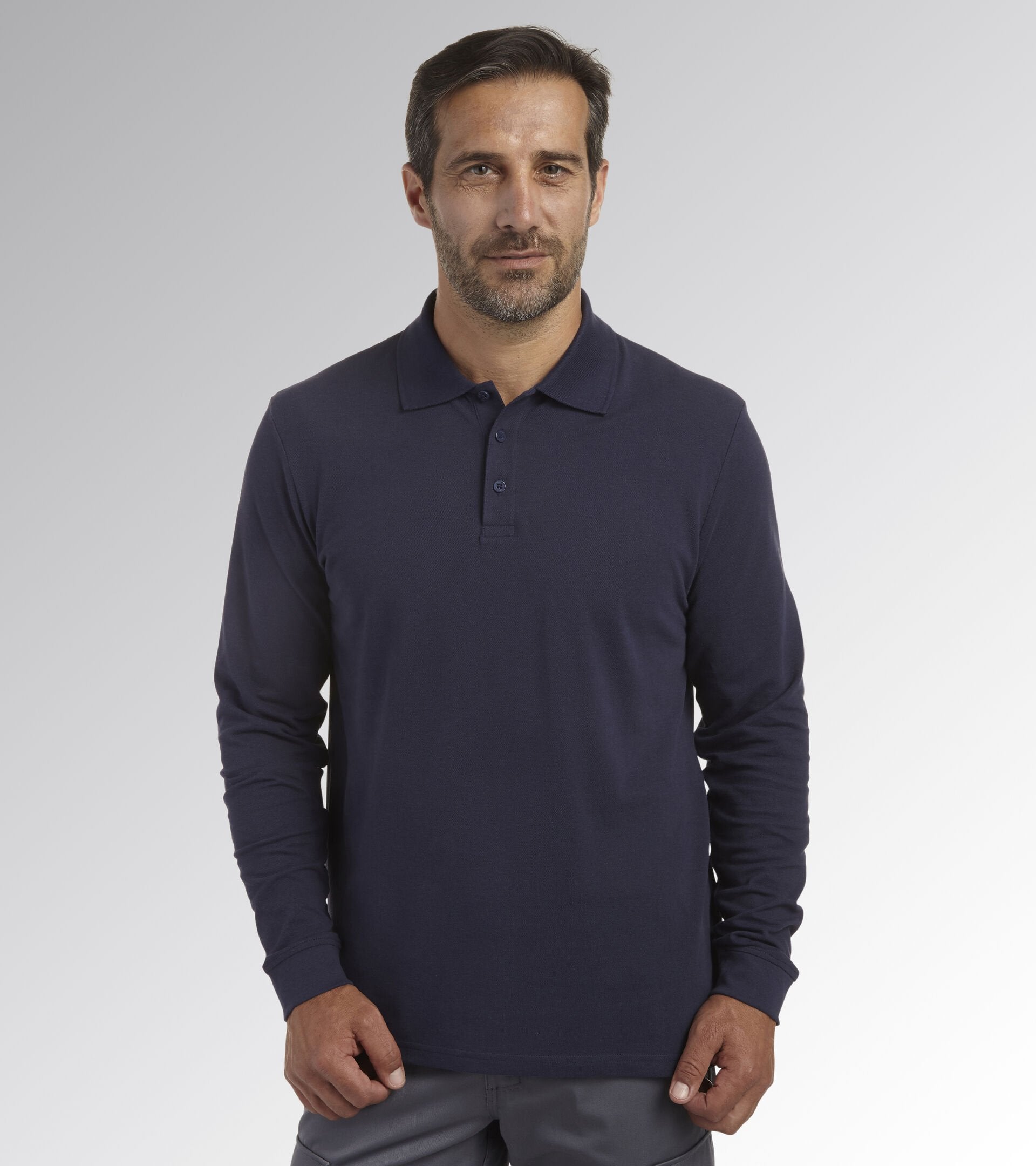 POLO ML ATLANTIS ORGANIC  manica lunga Diadora Utility Blu 177954 60062