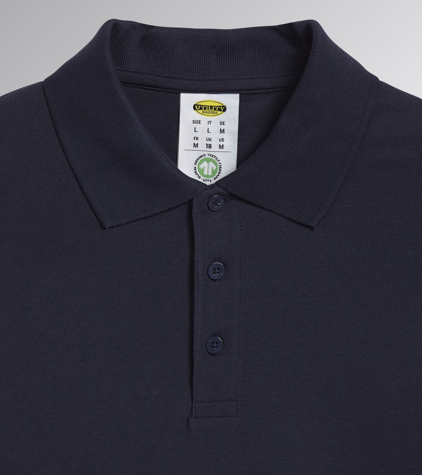 POLO ML ATLANTIS ORGANIC  manica lunga Diadora Utility Blu 177954 60062