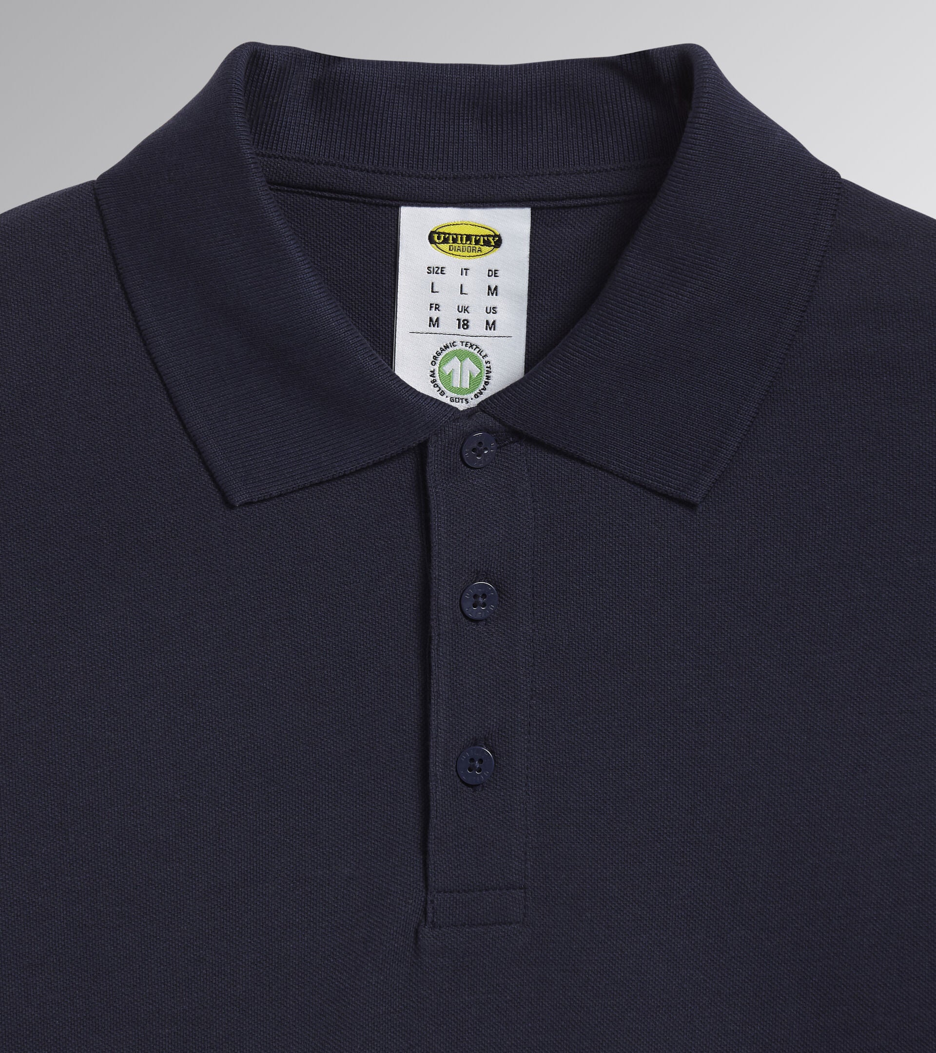 POLO ML ATLANTIS ORGANIC  manica lunga Diadora Utility Blu 177954 60062