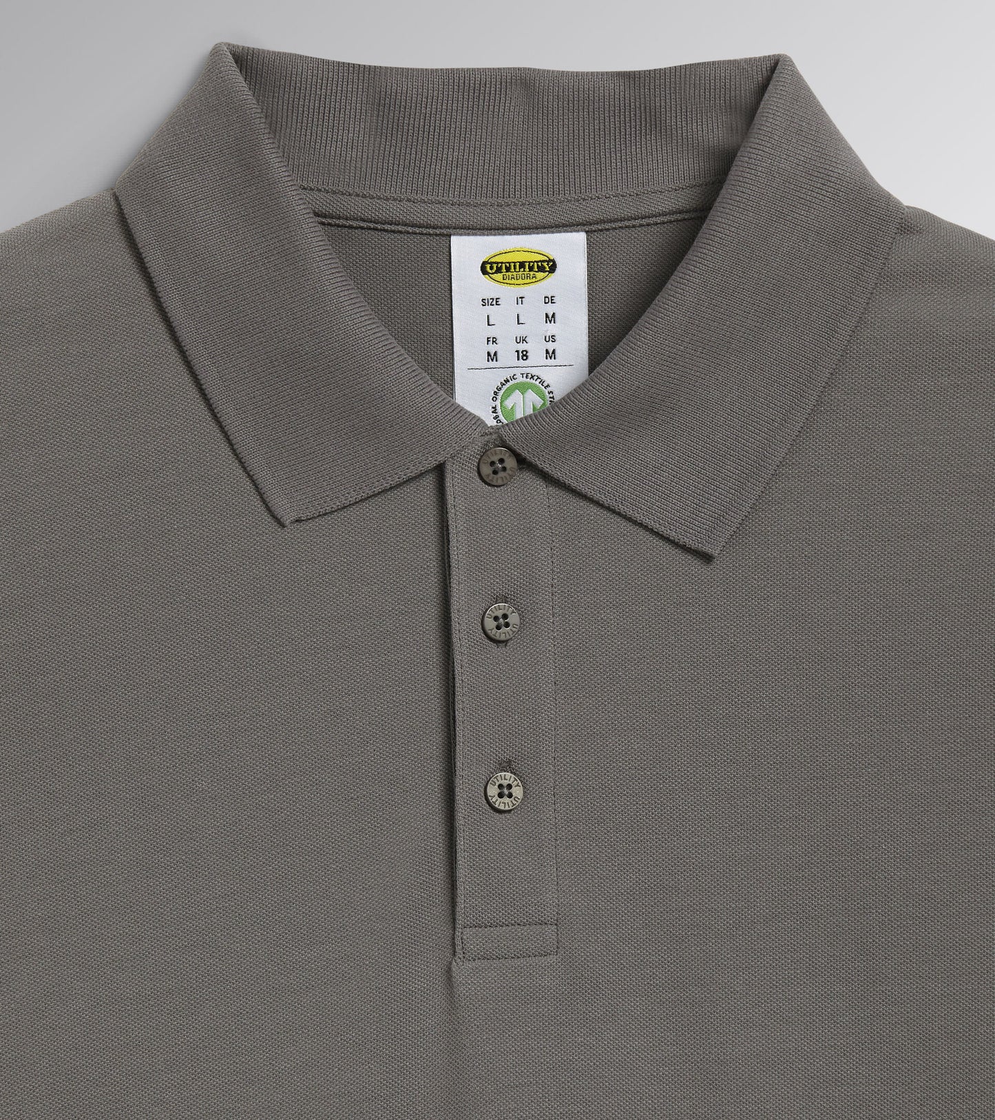 POLO ML ATLANTIS ORGANIC  manica lunga Diadora Utility Grigio 177954 75070