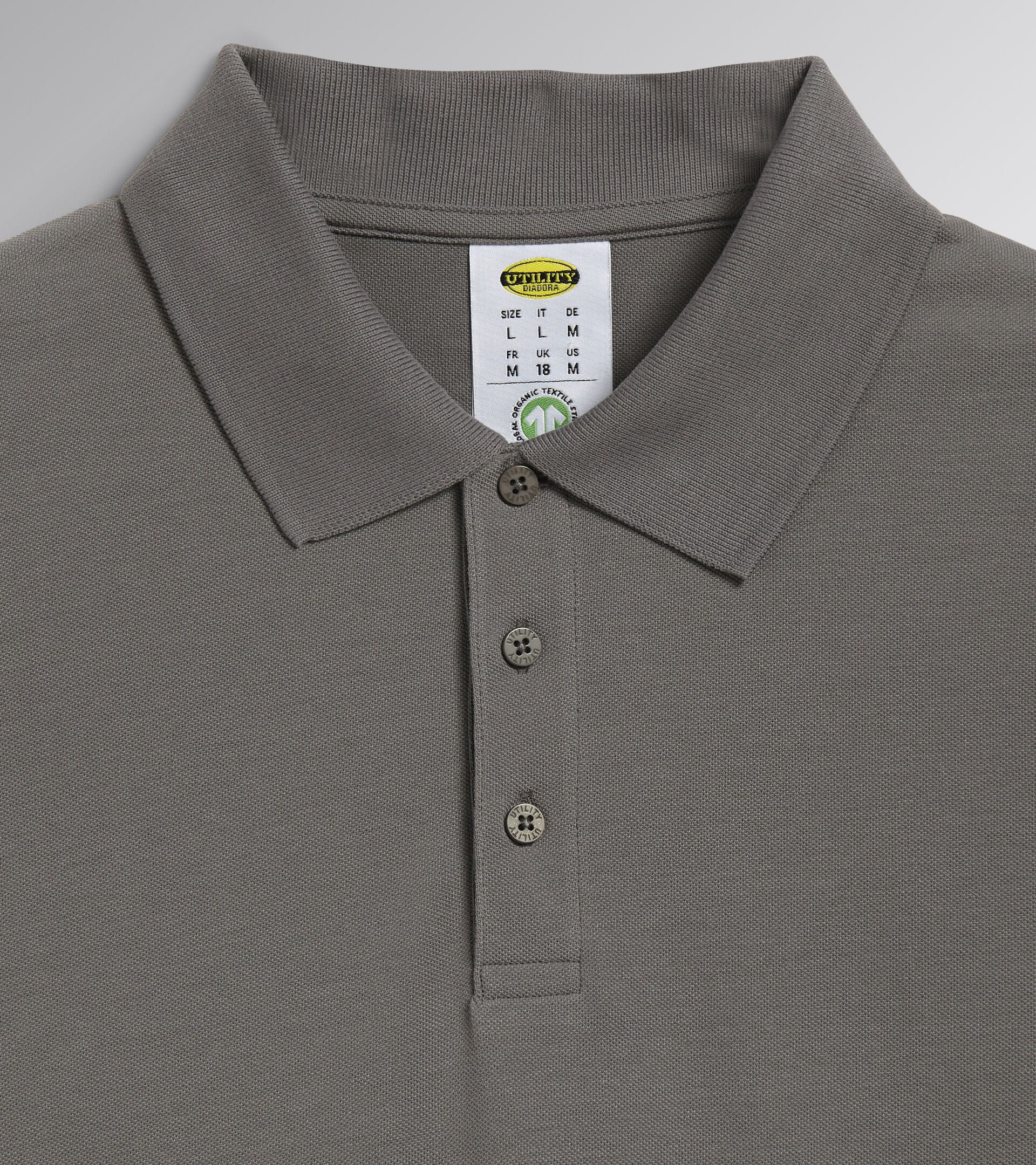 POLO ML ATLANTIS ORGANIC  manica lunga Diadora Utility Grigio 177954 75070