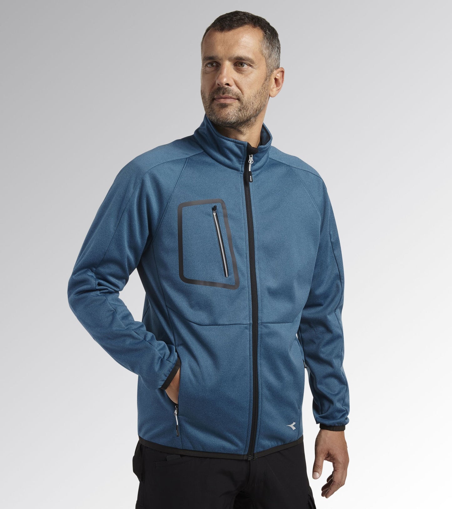 DIADORA UTILITY Giacca BONDED JACKET CROSS MOROCCAN BLUE MELANGE 178366 C9776