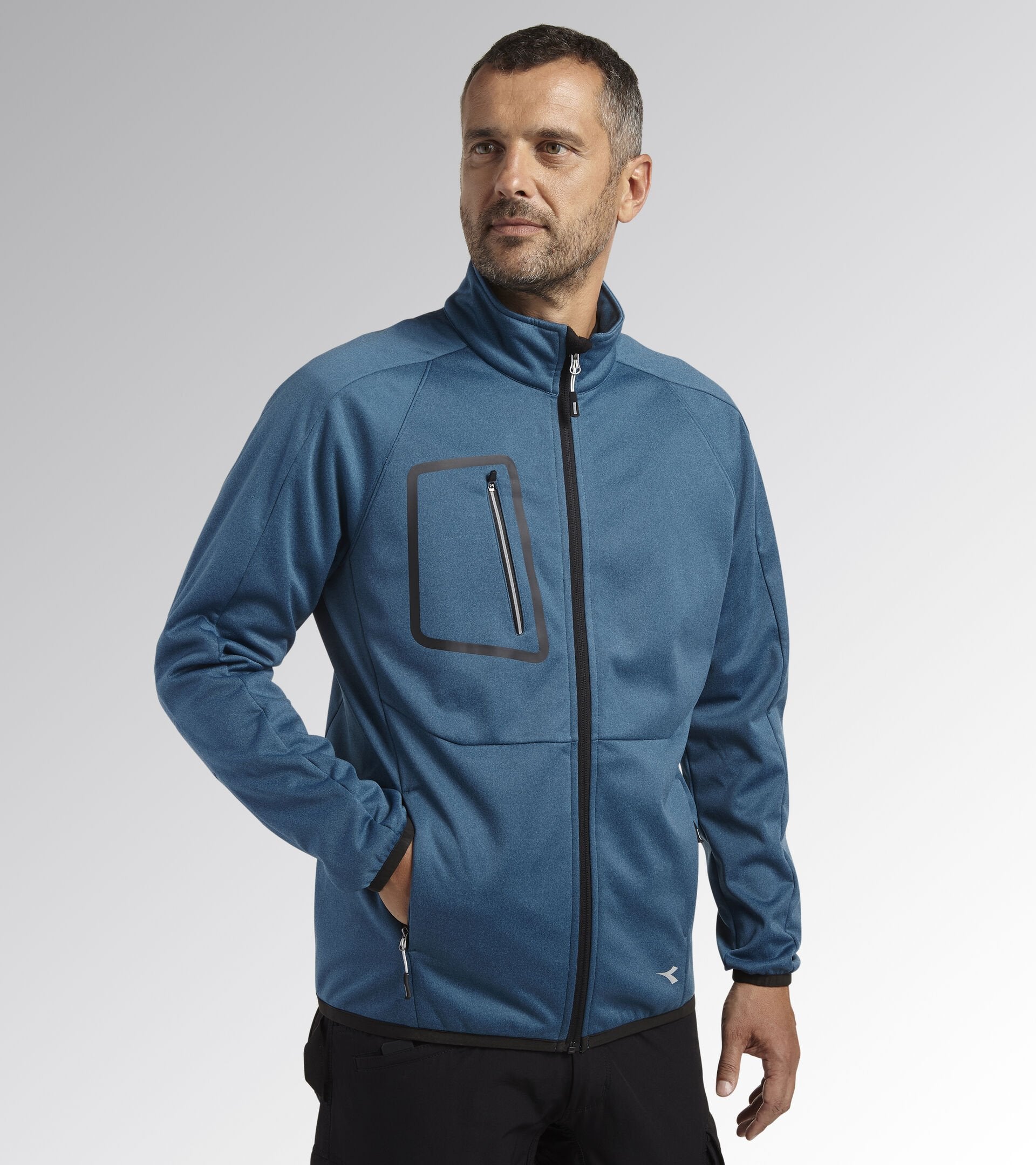 DIADORA UTILITY Giacca BONDED JACKET CROSS MOROCCAN BLUE MELANGE 178366 C9776