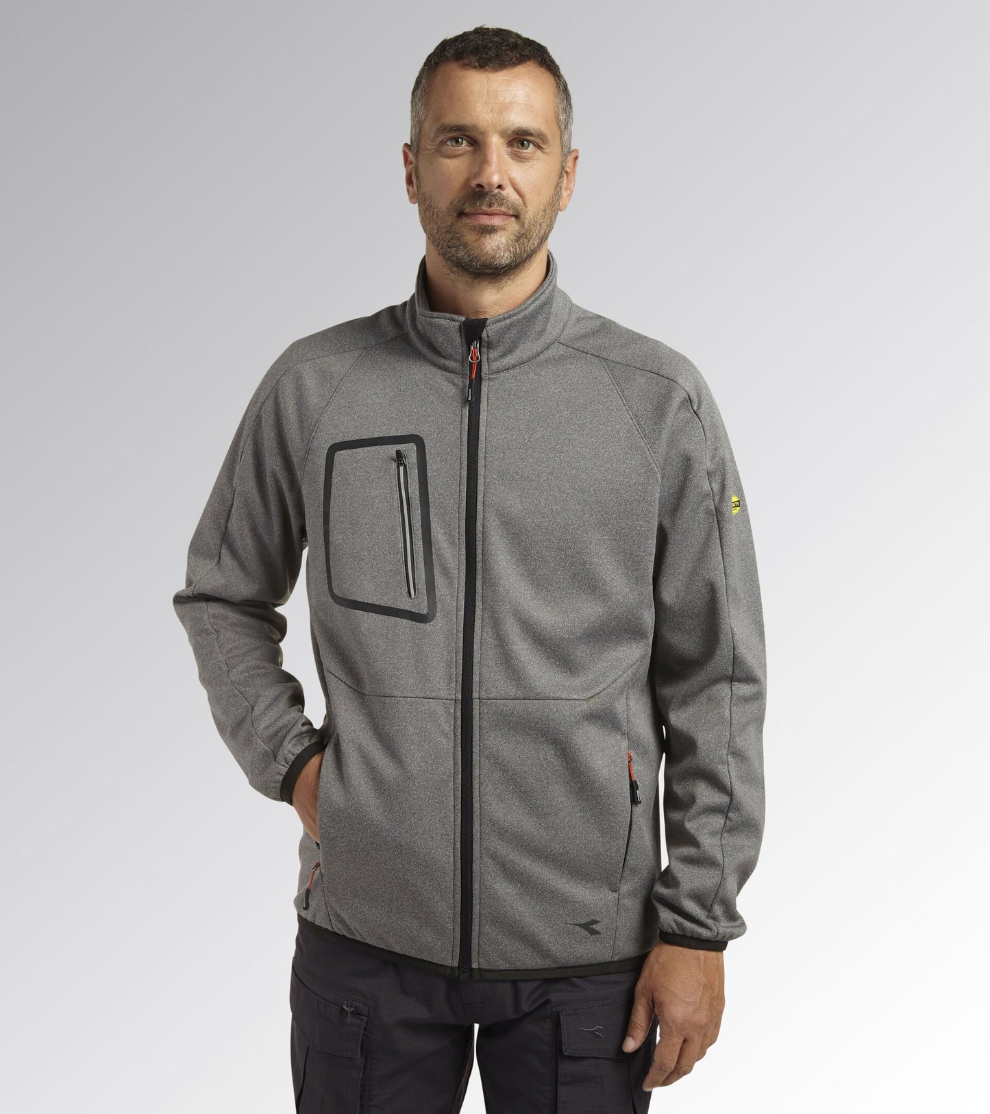 DIADORA UTILITY Giacca BONDED JACKET CROSS MOROCCAN STEEL GRAY MELANGE 178366 C9777