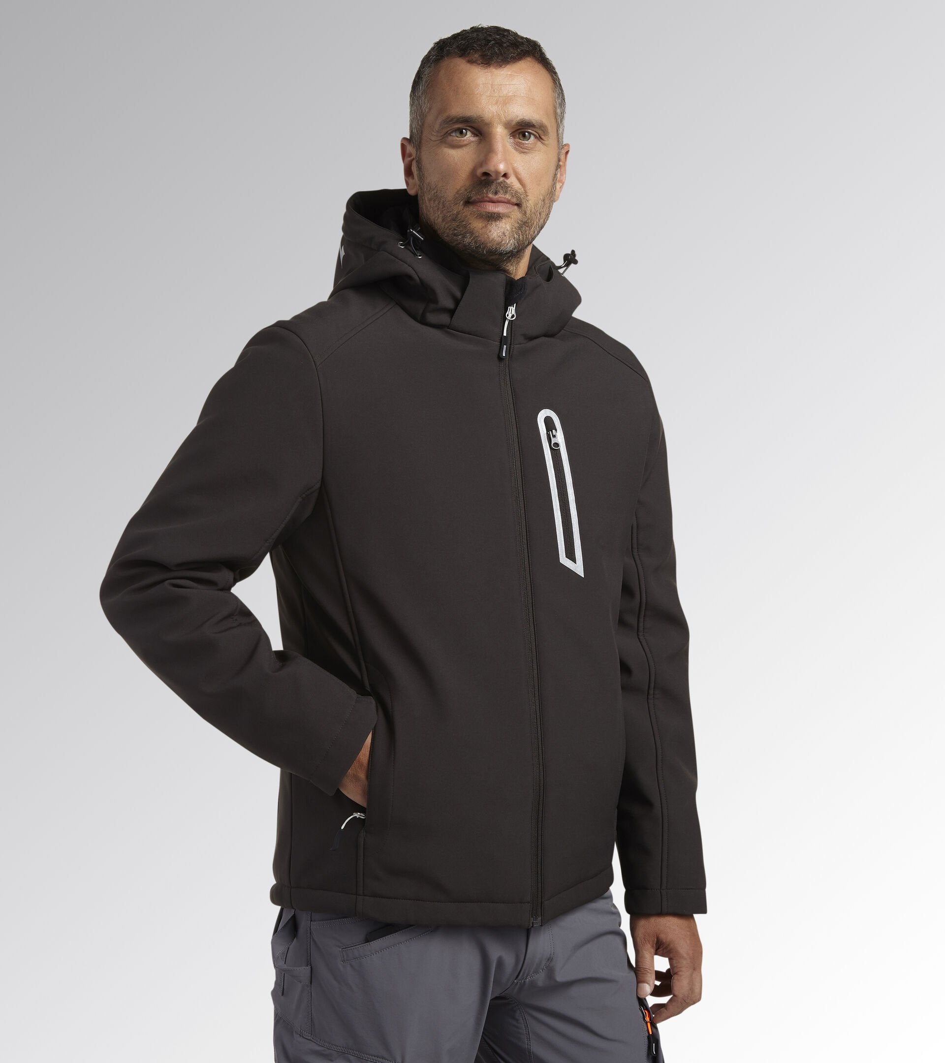 DIADORA UTILITY  - GIACCA PADDED SOFTSHELL SAIL GRIGIO ASFALTO 178365 75135