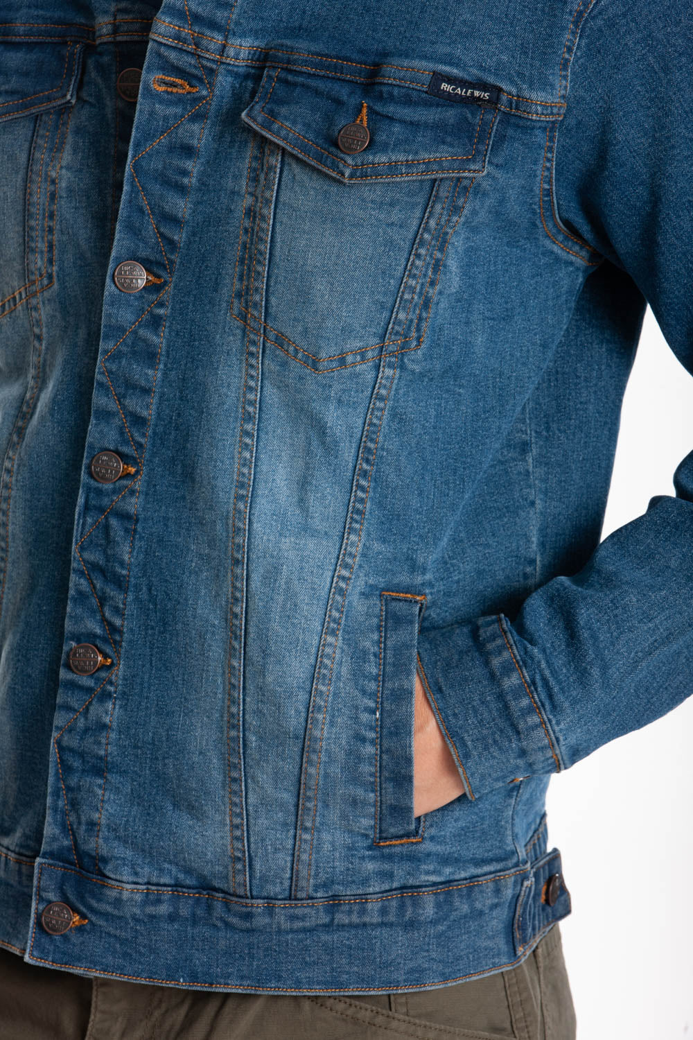 Giubbotto di jeans STANT denim stretch Fibreflex vestibilità Slim Rica Lewis