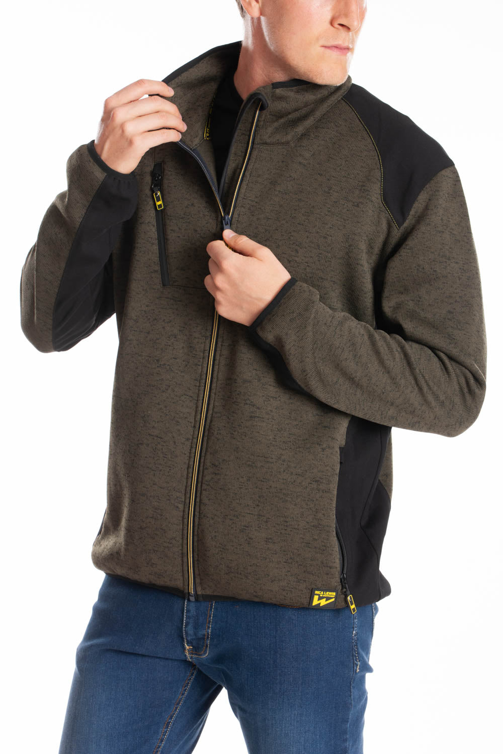 Felpa con zip a collo alto con tasche Interno trapuntato RICHIE RICA LEWIS VERDE