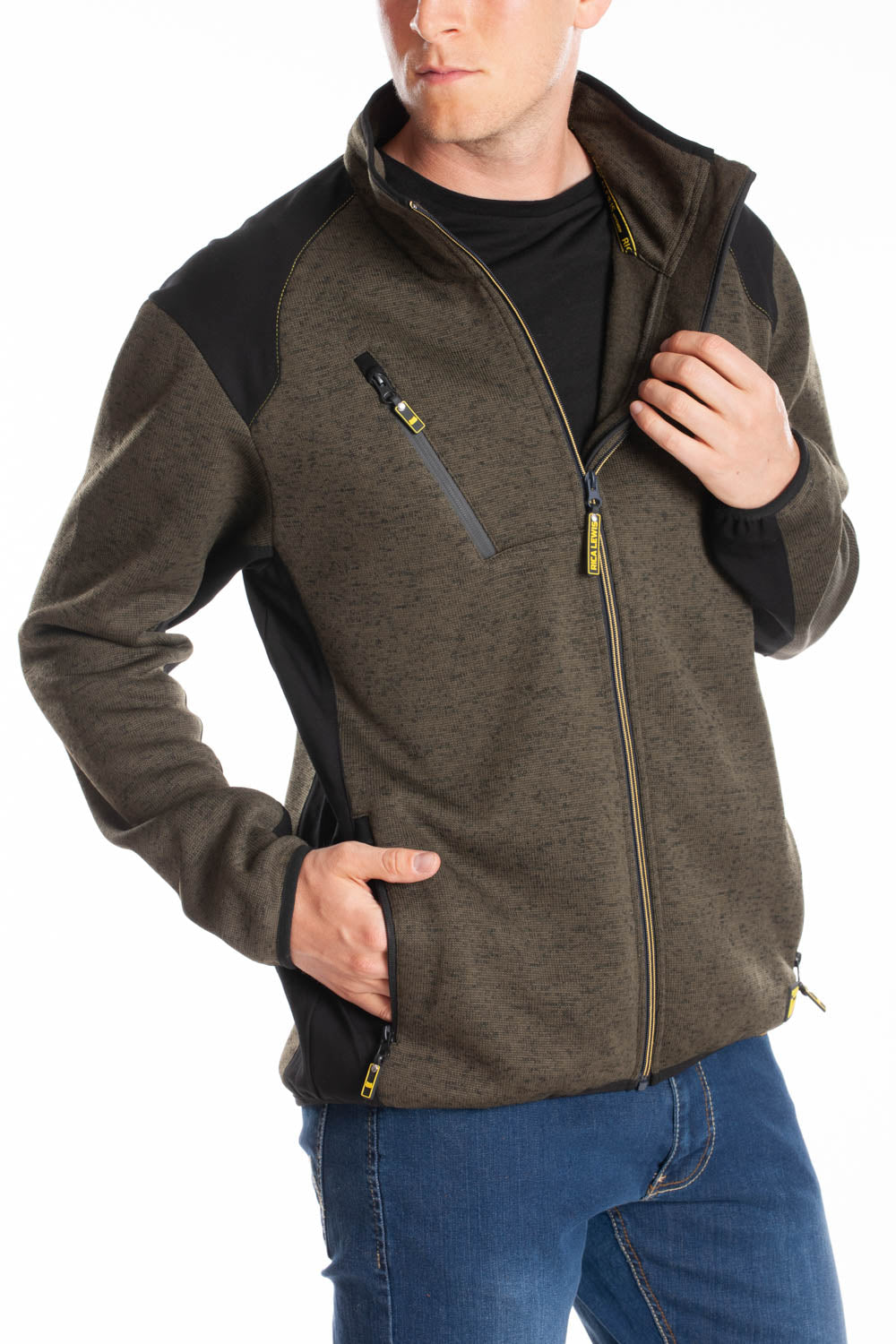 Felpa con zip a collo alto con tasche Interno trapuntato RICHIE RICA LEWIS VERDE