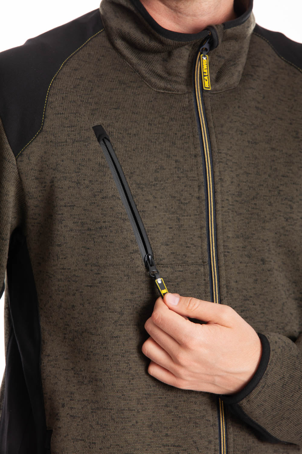 Felpa con zip a collo alto con tasche Interno trapuntato RICHIE RICA LEWIS VERDE