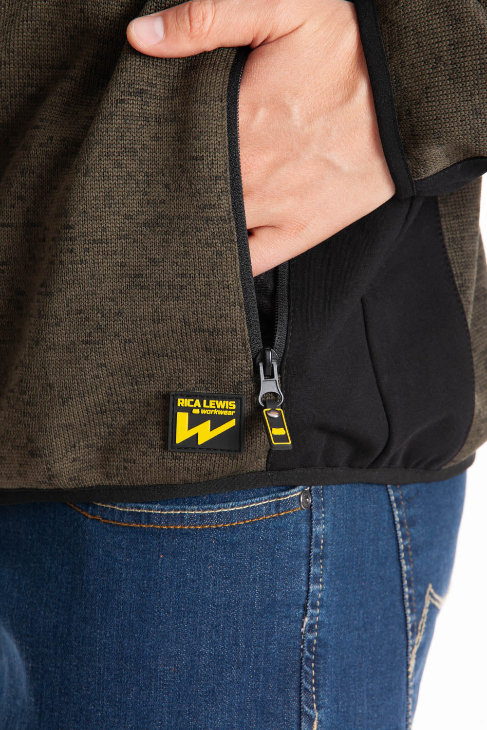 Felpa con zip a collo alto con tasche Interno trapuntato RICHIE RICA LEWIS VERDE