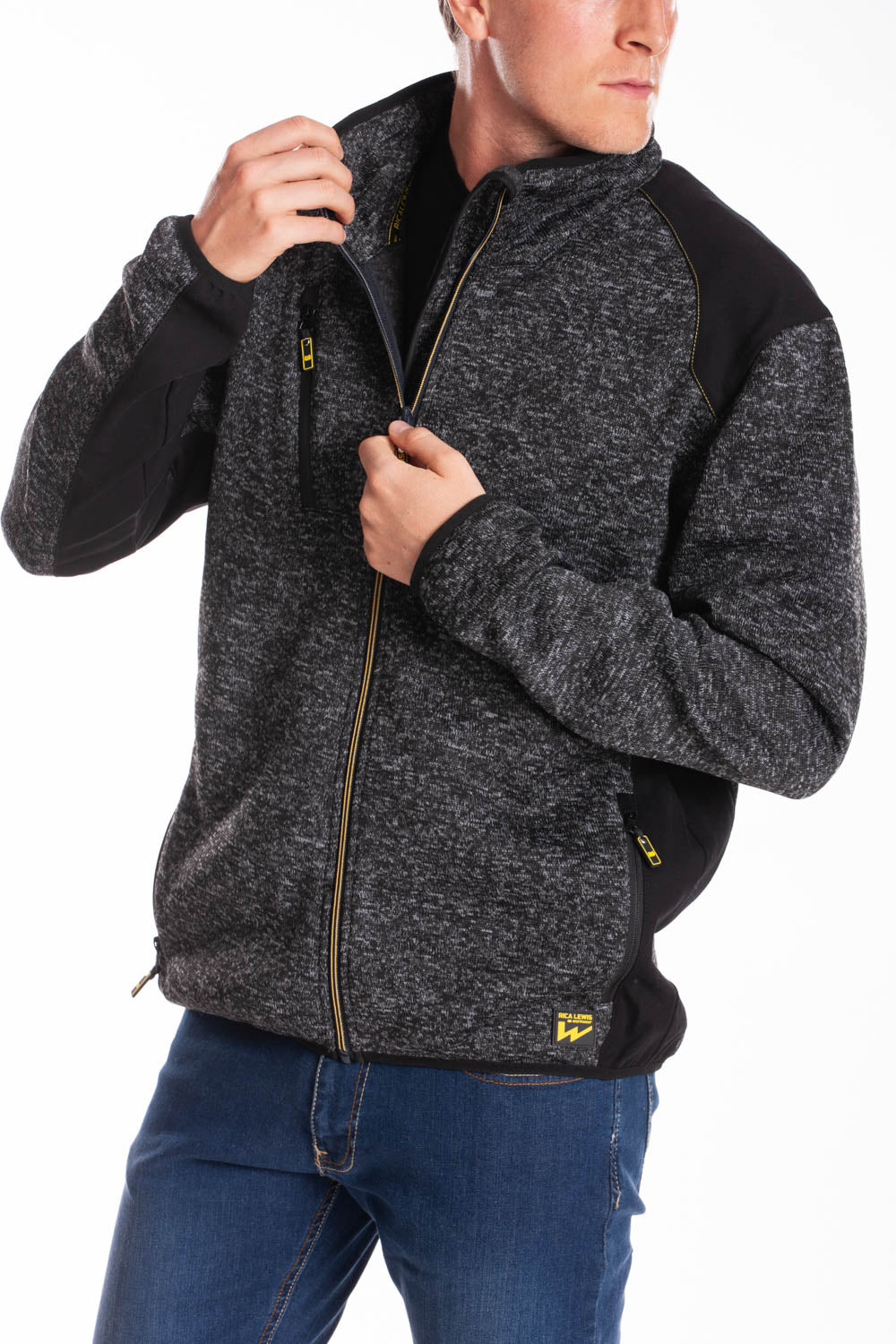 Felpa con zip a collo alto con tasche Interno trapuntato RICHIE RICA LEWIS GRIGIO