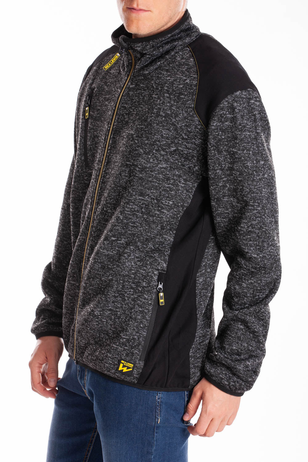 Felpa con zip a collo alto con tasche Interno trapuntato RICHIE RICA LEWIS GRIGIO