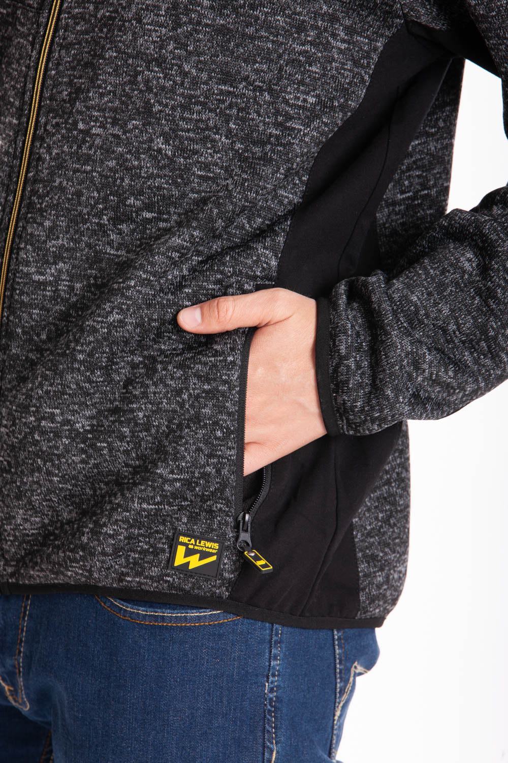 Felpa con zip a collo alto con tasche Interno trapuntato RICHIE RICA LEWIS GRIGIO