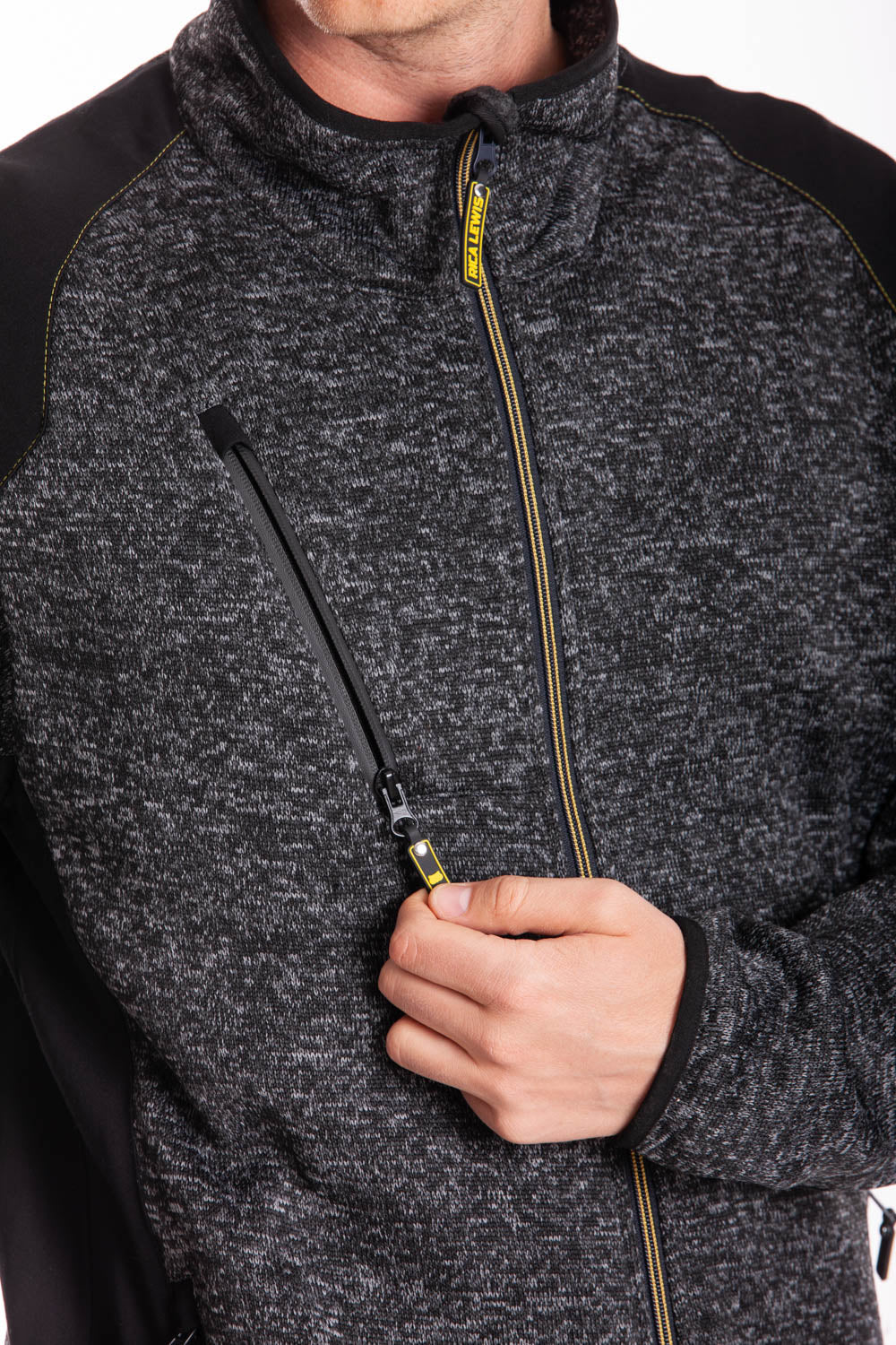 Felpa con zip a collo alto con tasche Interno trapuntato RICHIE RICA LEWIS GRIGIO
