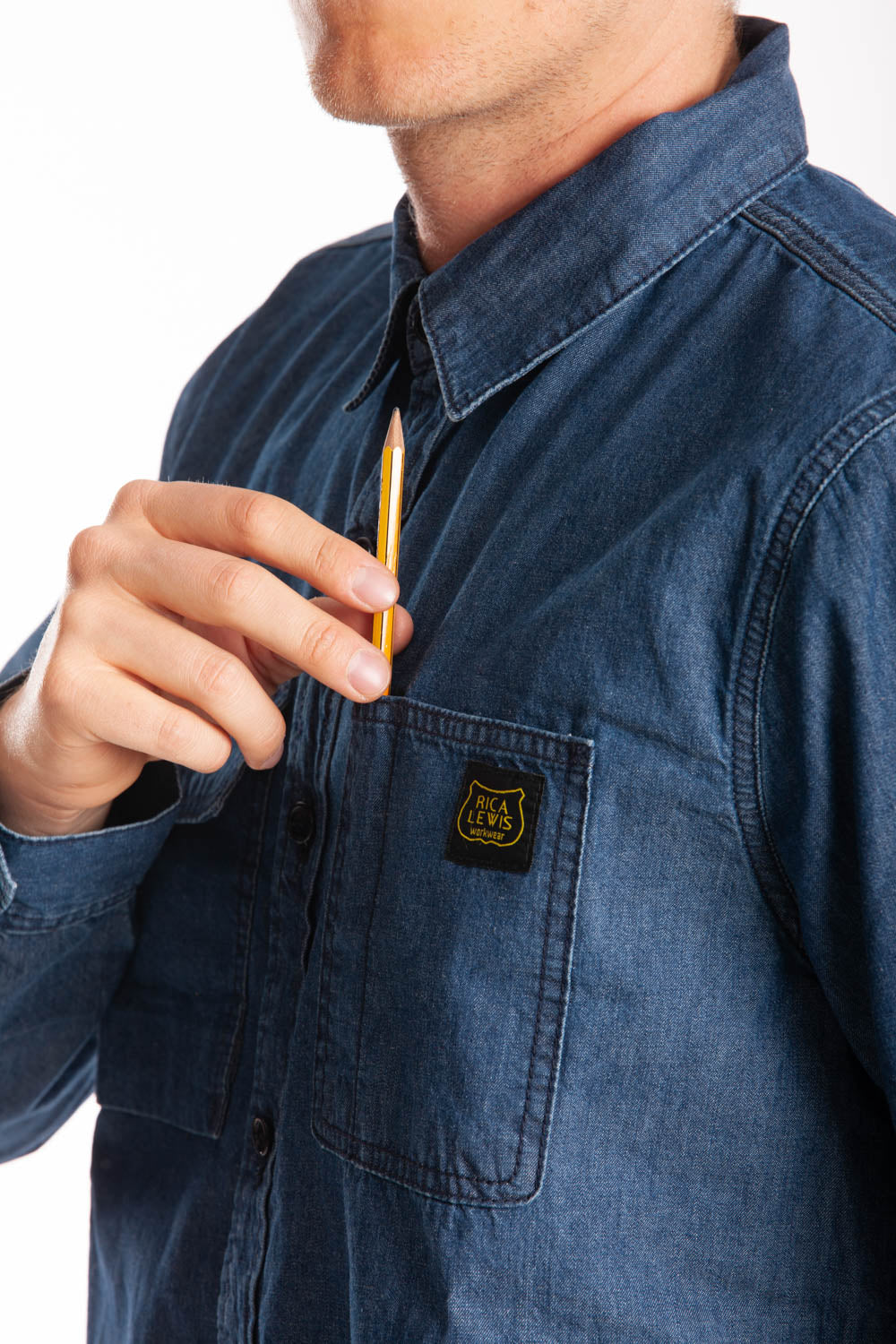 Camicia in Jeans da lavoro in denim stone washed 100% cotone MATT Rica Lewis