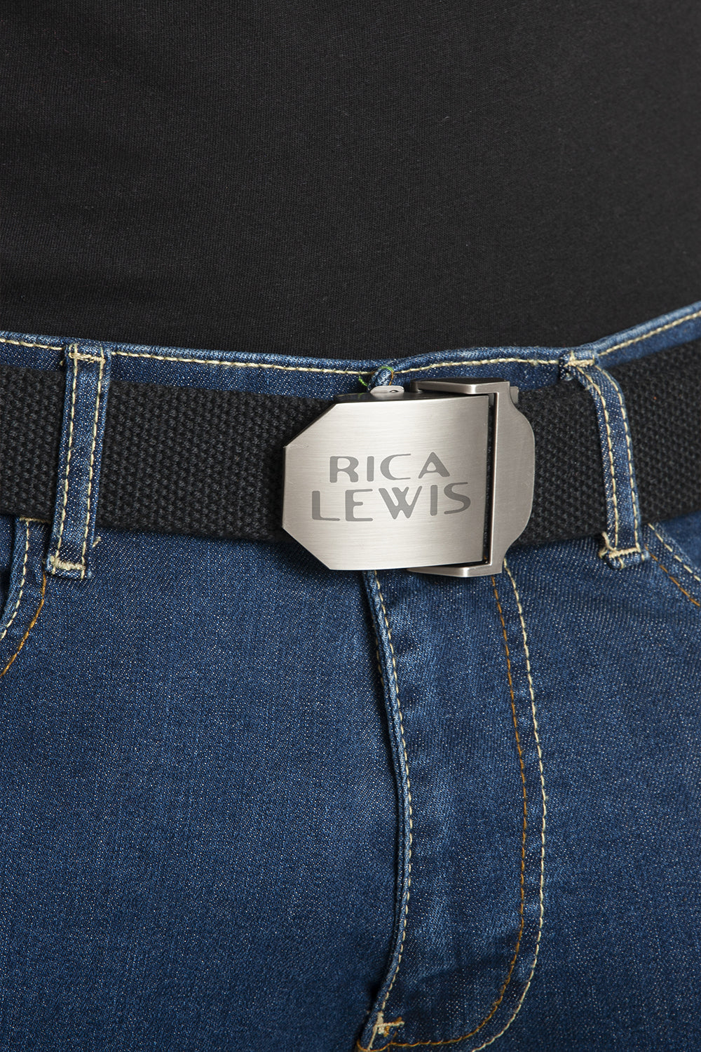 Cintura con fibbia scorrevole ADMIRAL RICA LEWIS NERO