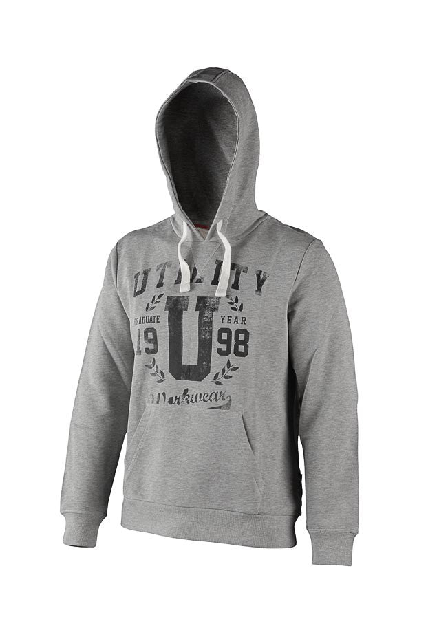 Diadora Utility Felpa da lavoro con cappuccio Hood Graphic 171665 C5493 GRIGIO MELANGE MEDIO CHIARO