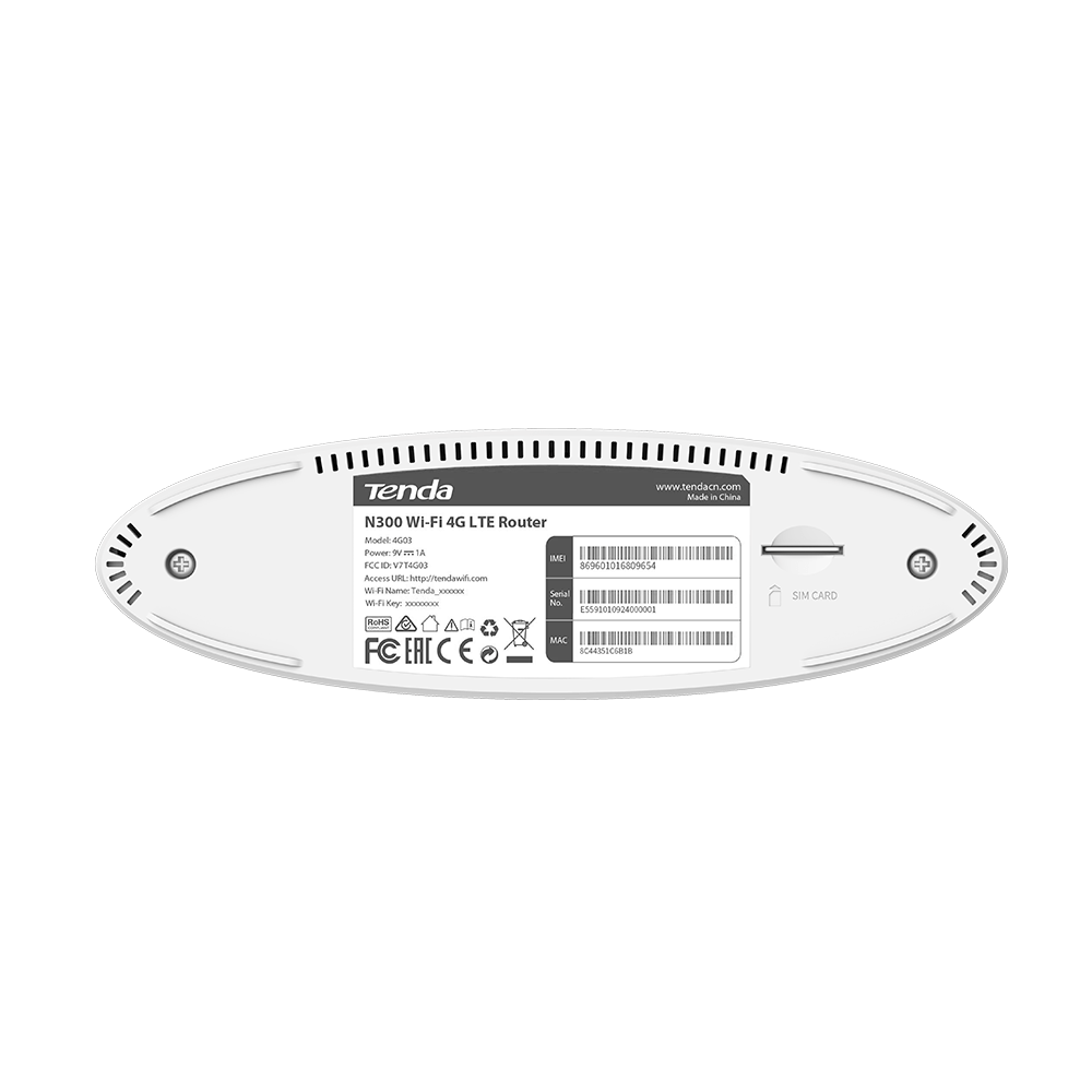 ROUTER 4G LTE INTERNET SIM TENDA 4G03 N300 WIRELESS 2.4GHZ RJ45 LAN ETHERNET
