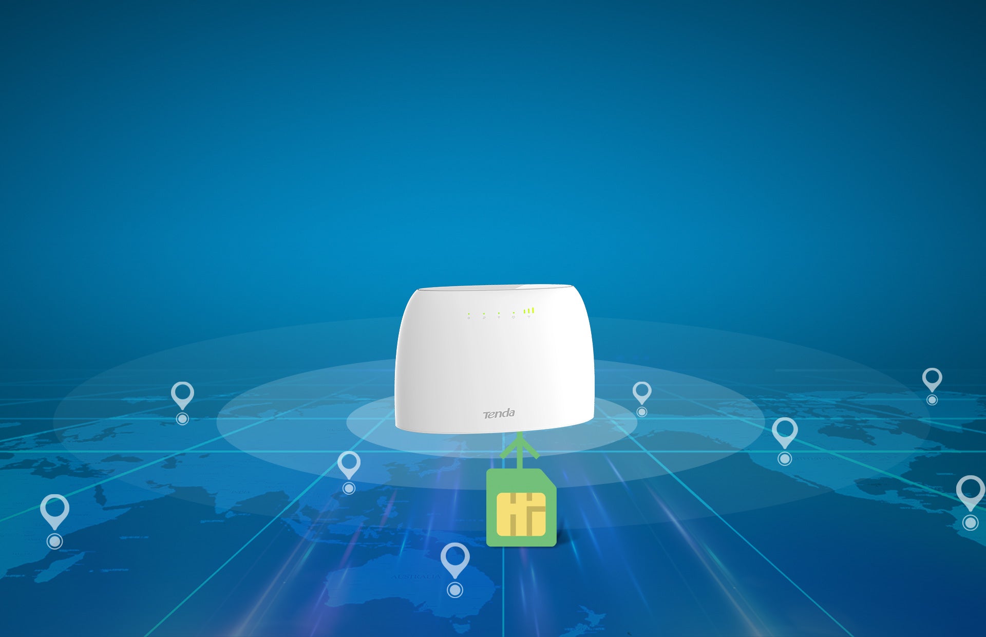 ROUTER 4G LTE INTERNET SIM TENDA 4G03 N300 WIRELESS 2.4GHZ RJ45 LAN ETHERNET