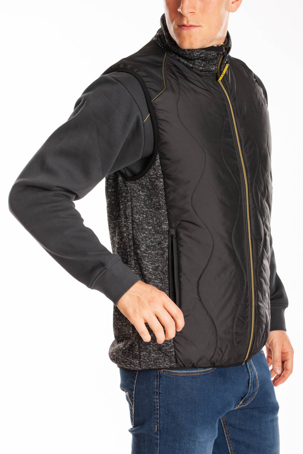 Gilet trapuntato con tasche ARCHIE RICA LEWIS GRIGIO