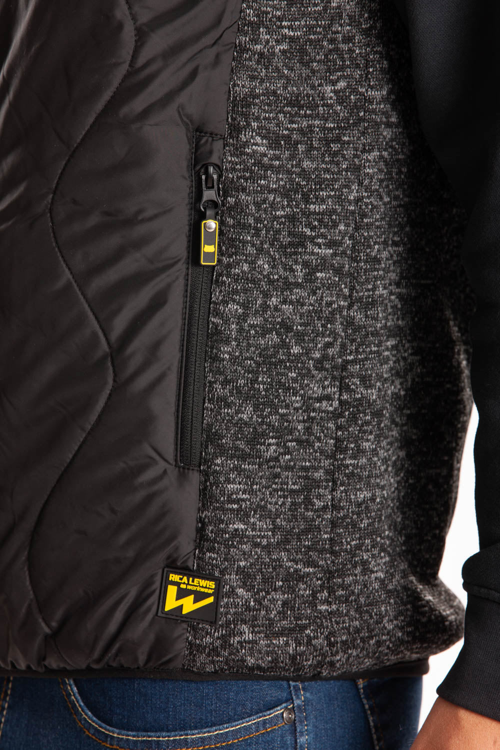 Gilet trapuntato con tasche ARCHIE RICA LEWIS GRIGIO