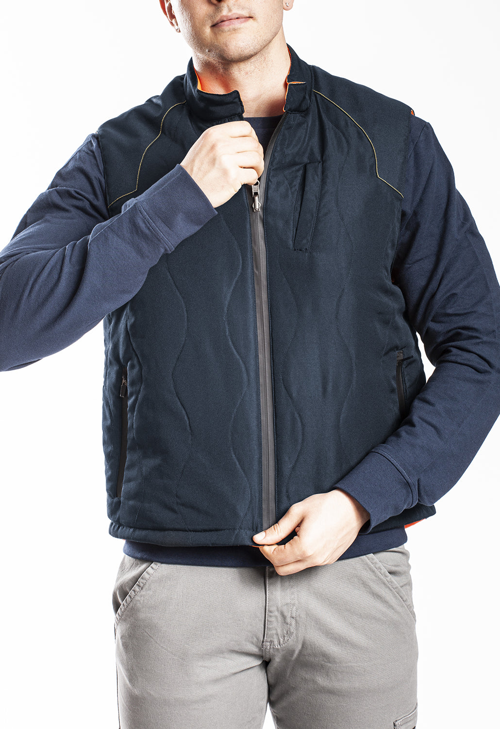 Gilet trapuntato reversibile HV con elementi reflex GILET RICA LEWIS BLU