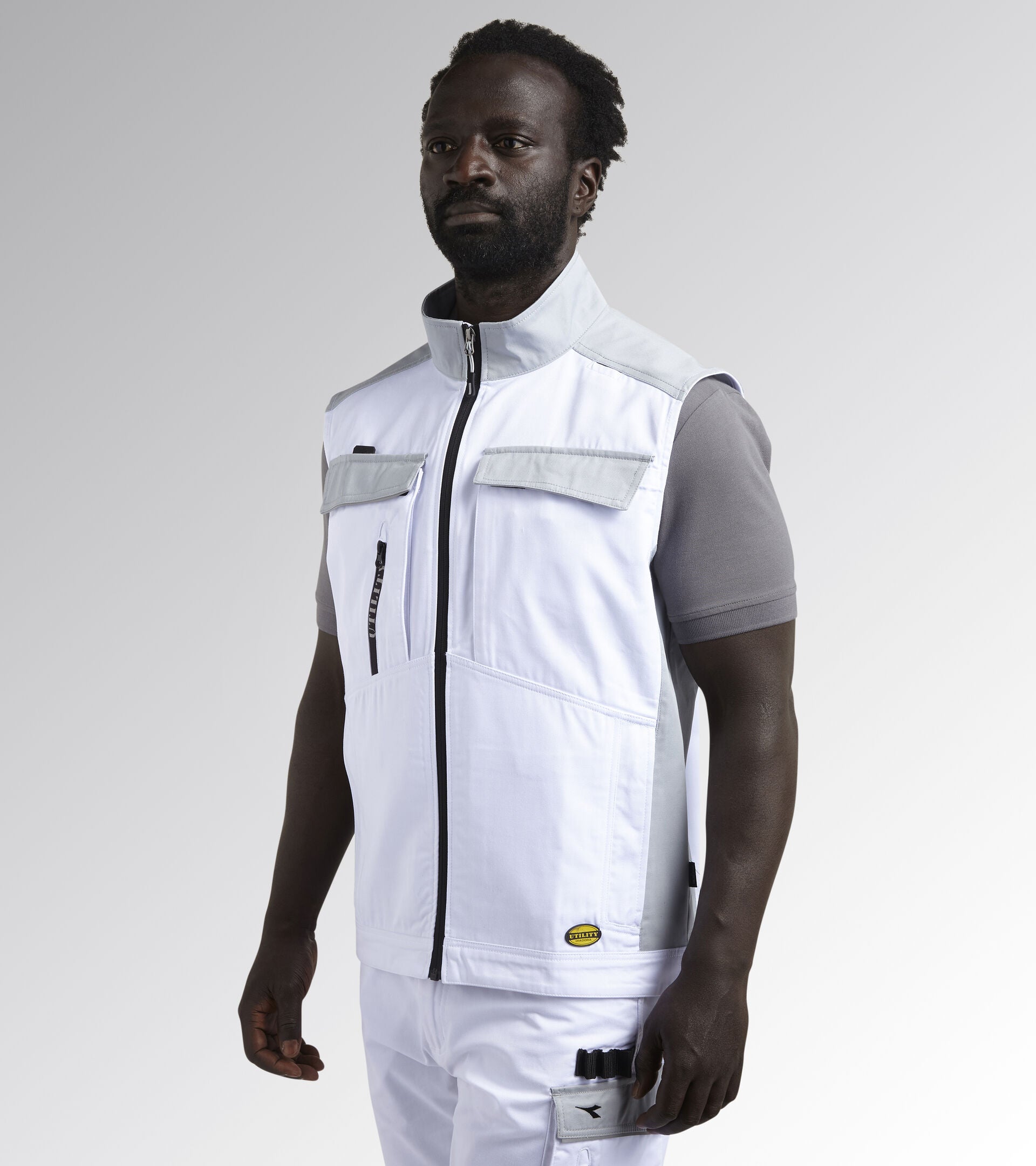 DIADORA UTILITY GILET DA LAVORO VEST EASYWORK LIGHT BIANCO OTTICO 175345 20002