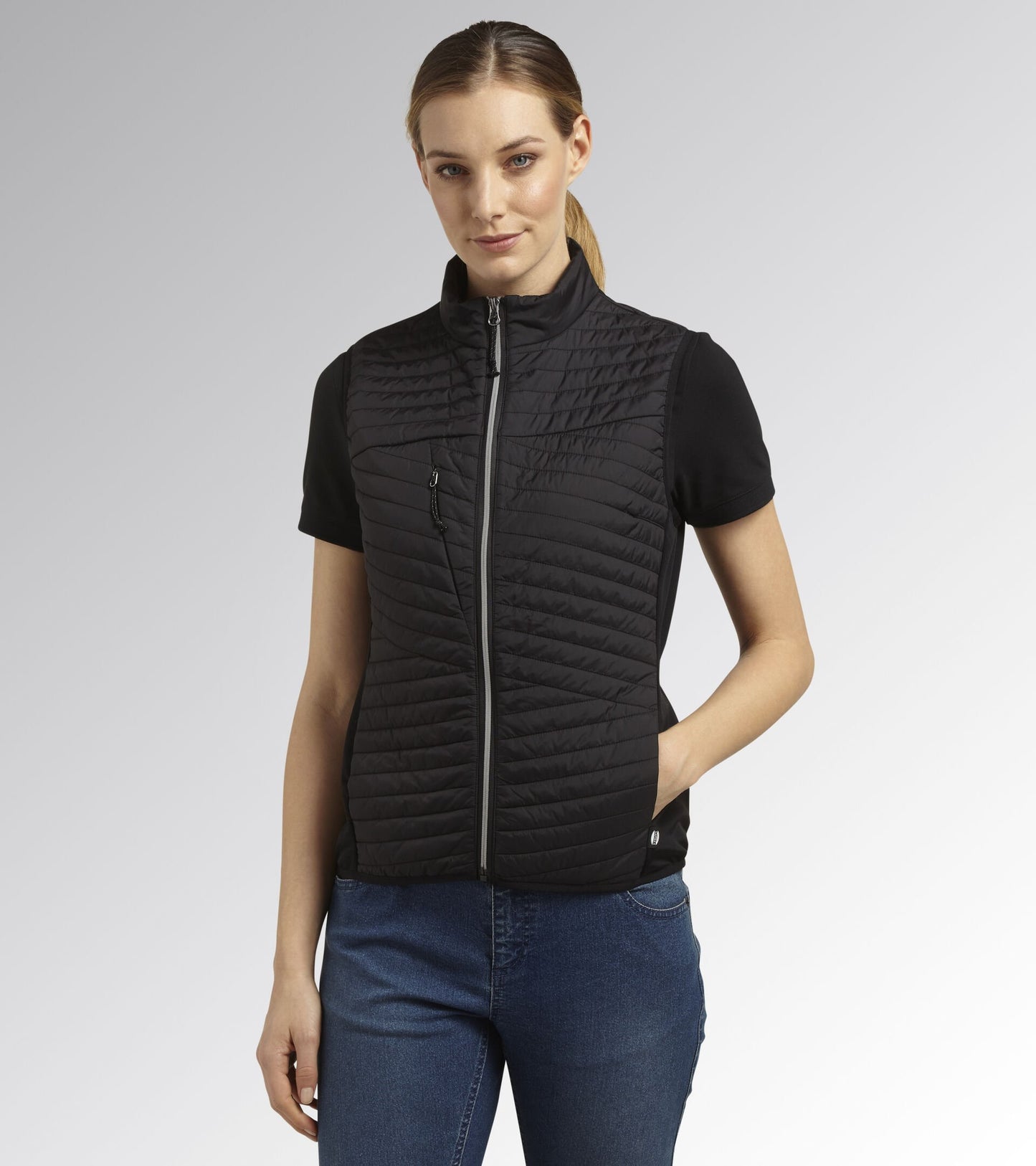 DIADORA UTILITY GILET DA LAVORO DONNA LIGHT PADDED VEST ATHENA NERO 177672 80013