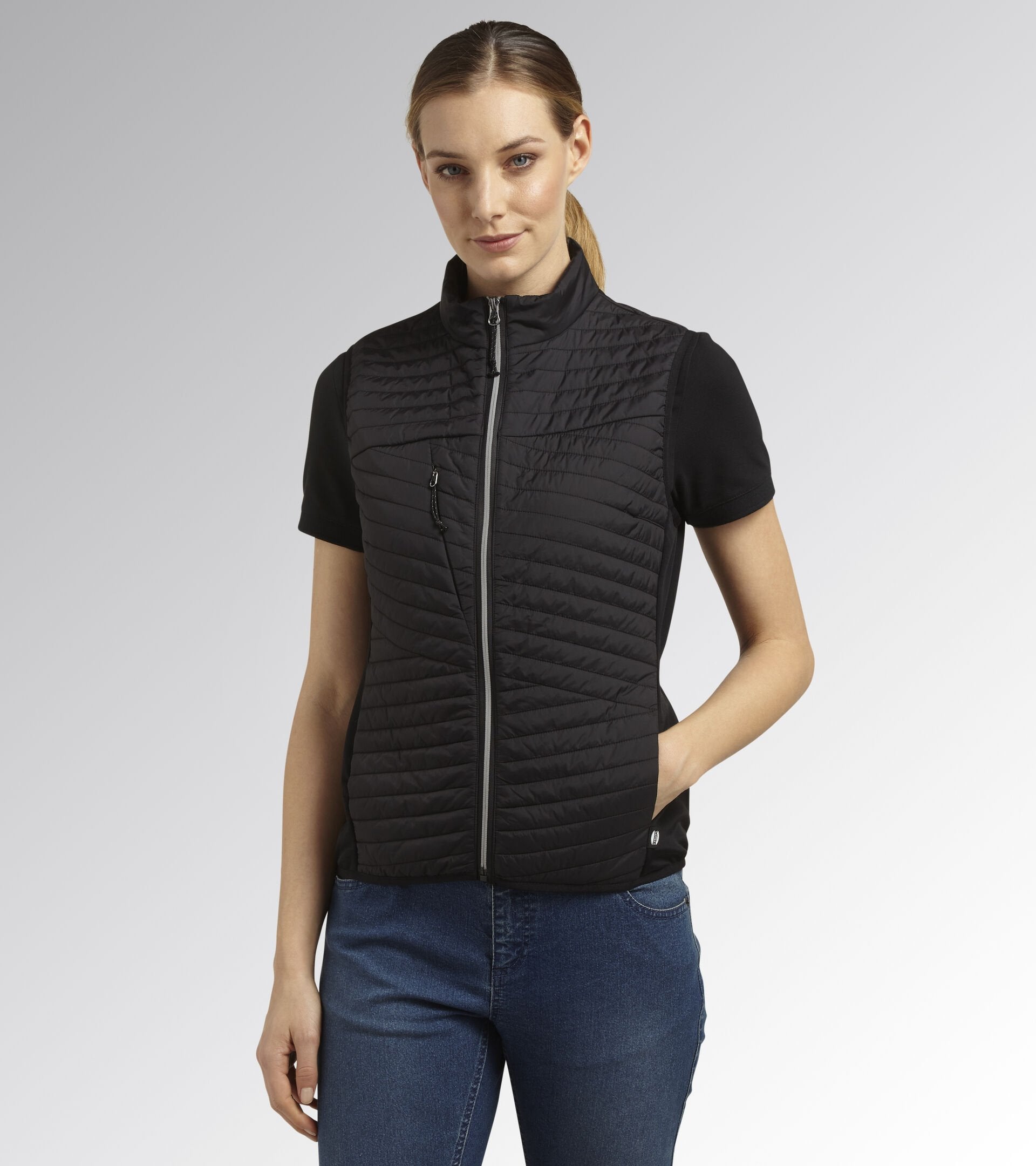 DIADORA UTILITY GILET DA LAVORO DONNA LIGHT PADDED VEST ATHENA NERO 177672 80013