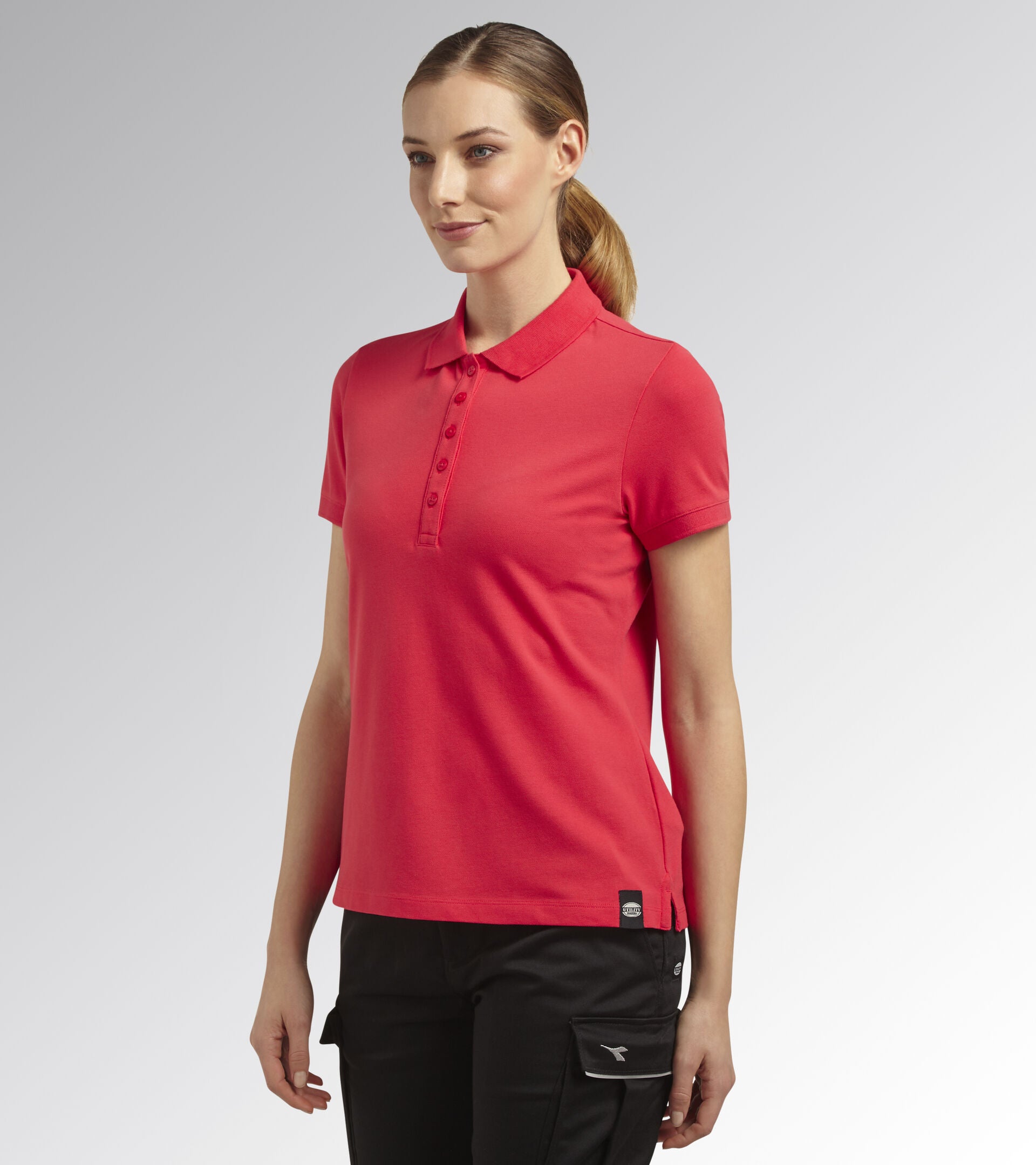 Diadora Utility DONNA POLO MC ATHENA manica corta ROSSO IBISCO 177674 45013