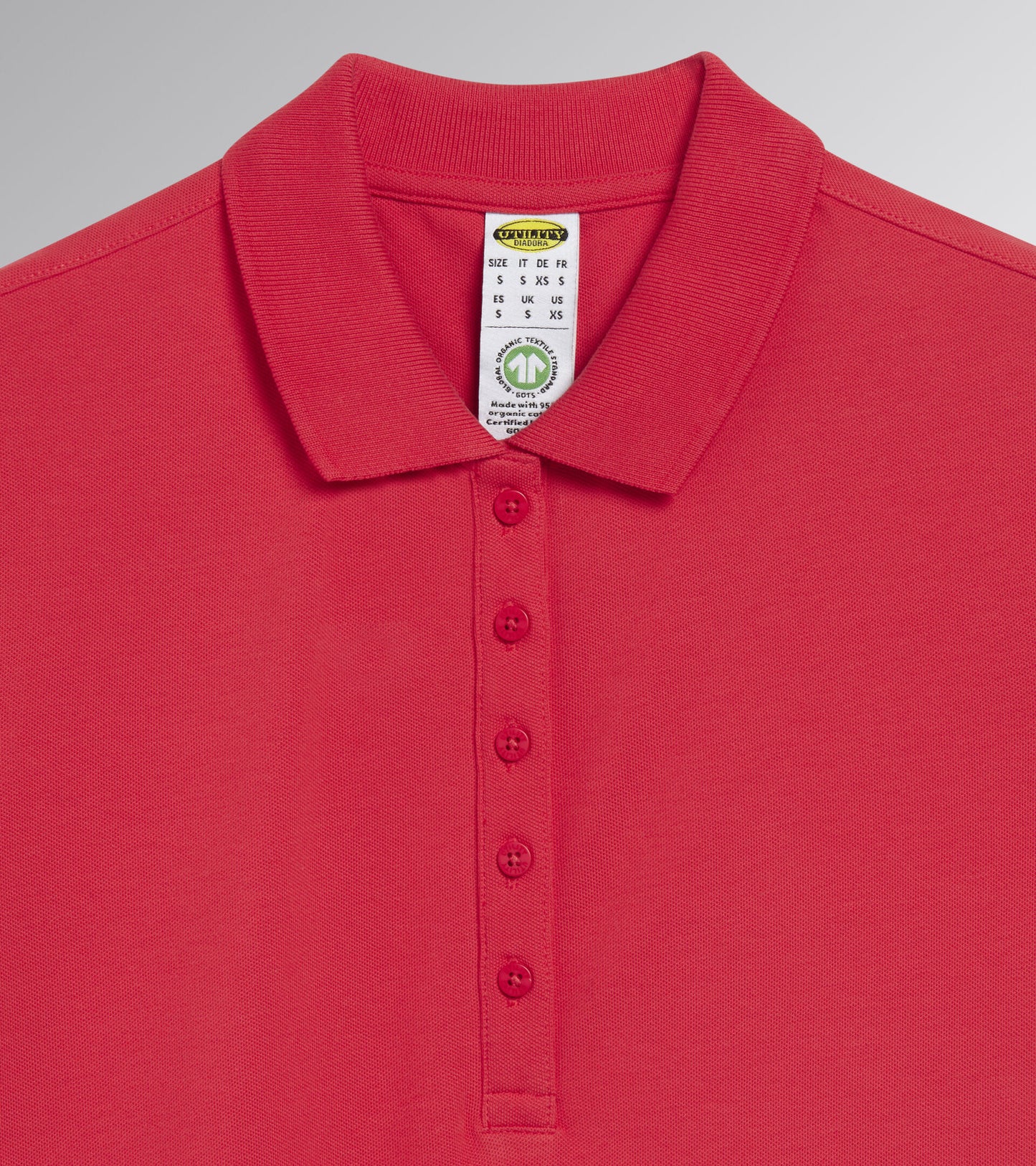 Diadora Utility DONNA POLO MC ATHENA manica corta ROSSO IBISCO 177674 45013