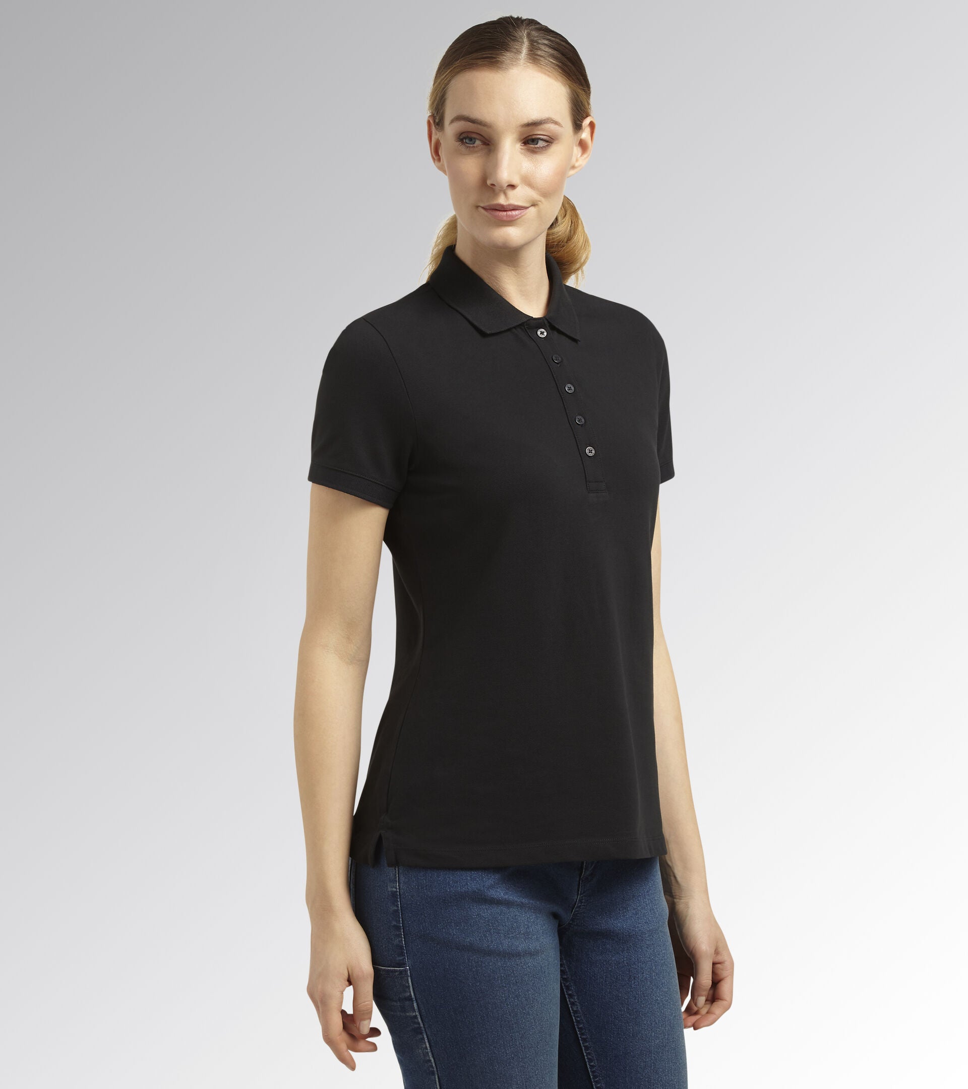 Diadora Utility DONNA POLO MC ATHENA manica corta NERO 177674 80013