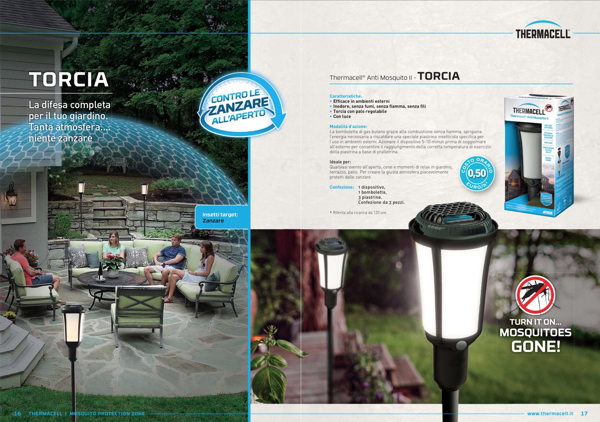 THERMACELL Anti Mosquito II – Torcia  Repellente anti ZANZARE Insetti 20mq 
