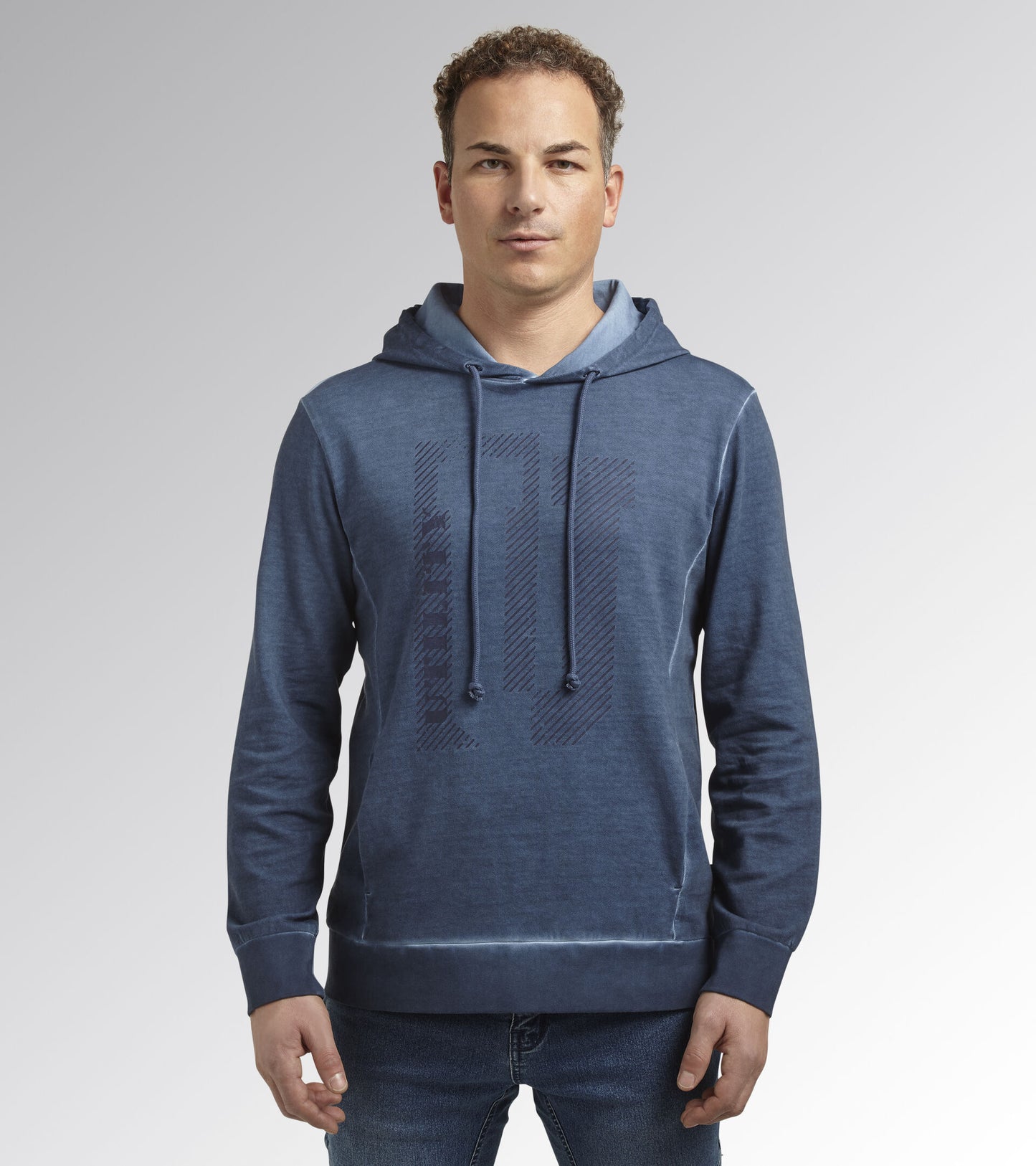 Diadora Felpa non garzata  SWEATSHIRT HOODIE URBAN BLU INFINITY 178759 60027