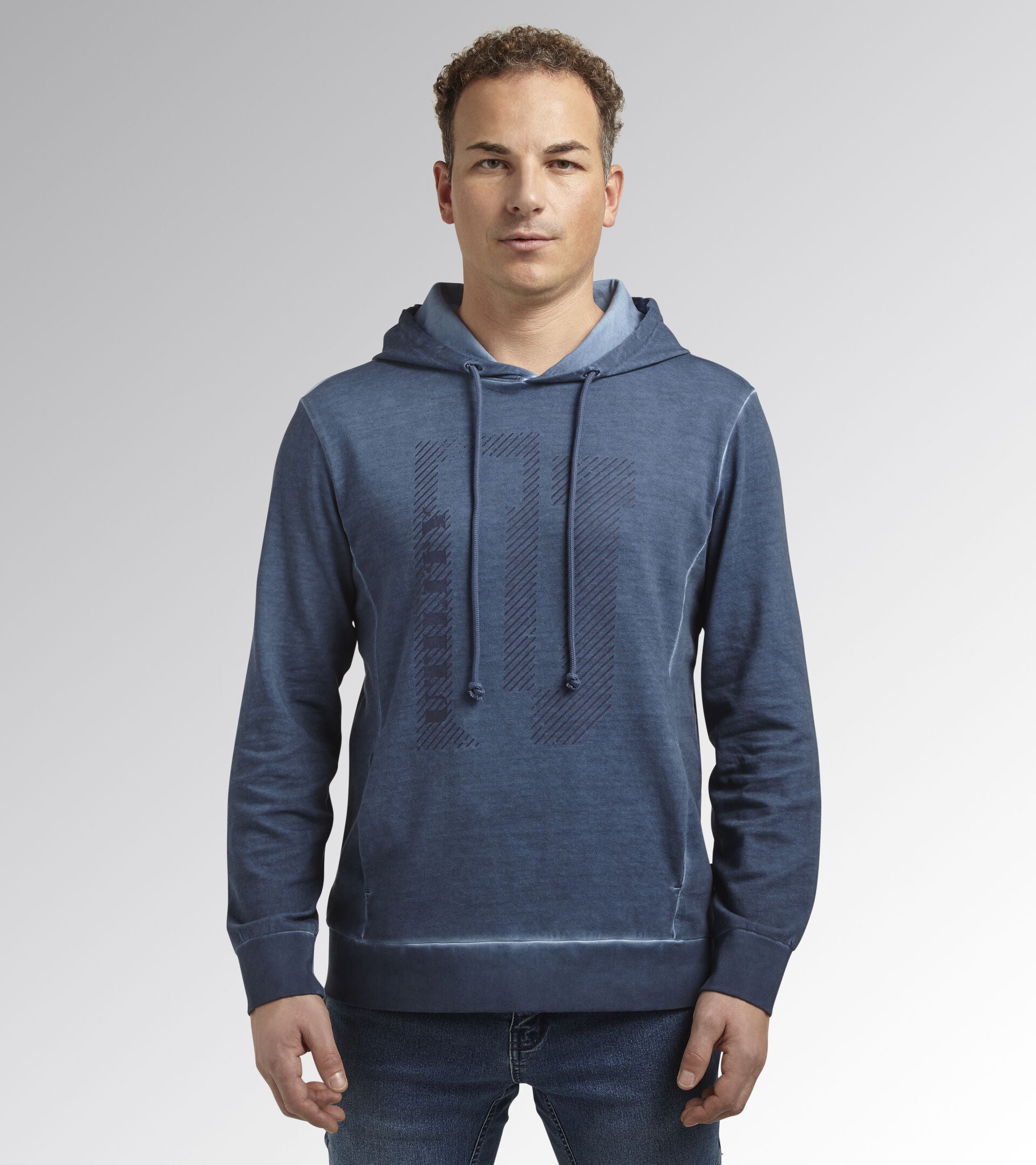 Diadora Felpa non garzata  SWEATSHIRT HOODIE URBAN BLU INFINITY 178759 60027