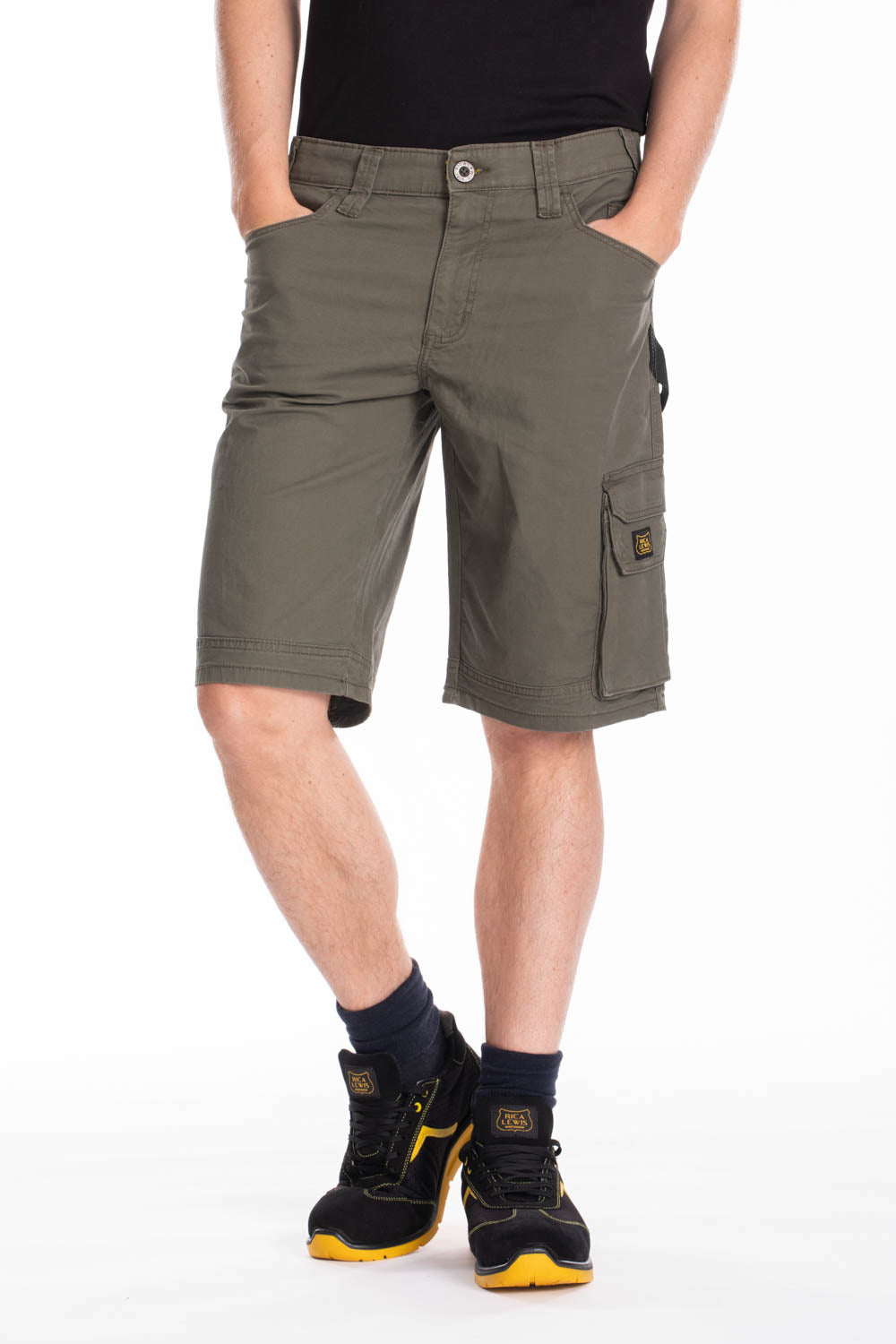 Bermuda da lavoro multi tasca Fiberflex da uomo SUNJOB Rica Lewis VERDE MILITARE
