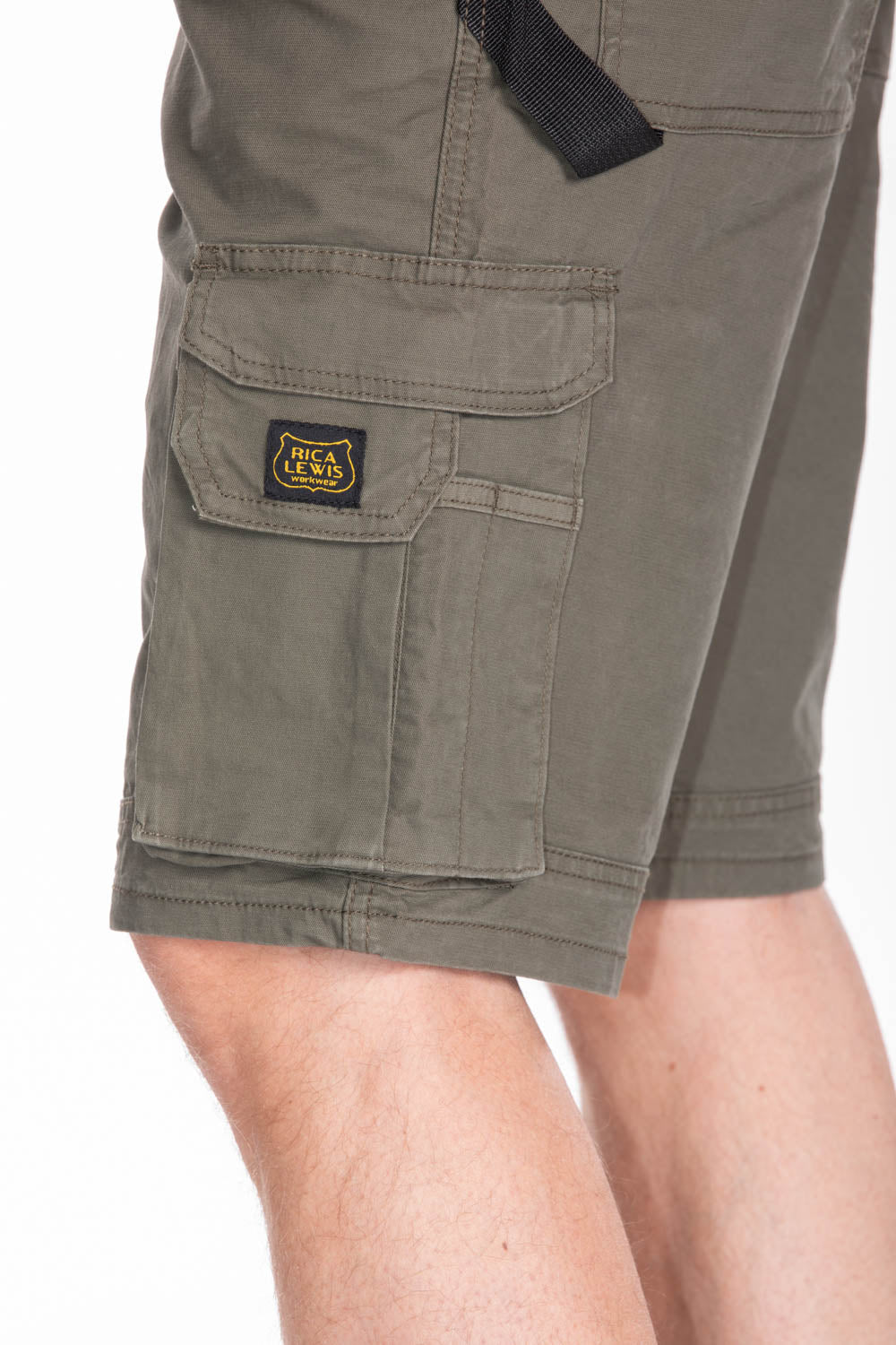 Bermuda da lavoro multi tasca Fiberflex da uomo SUNJOB Rica Lewis VERDE MILITARE