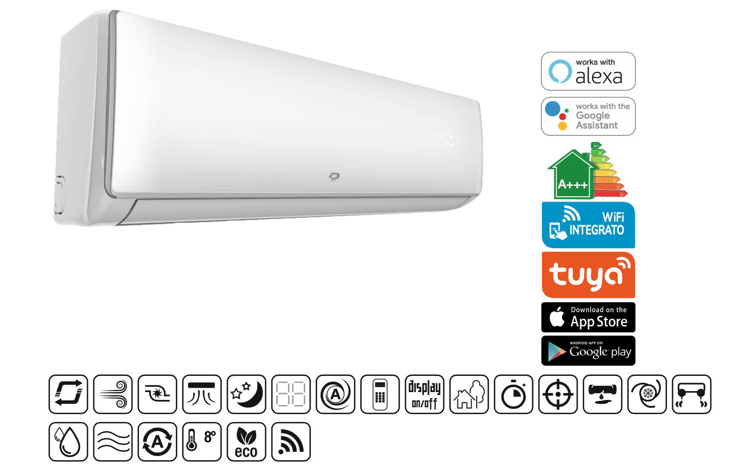 Climatizzatore condizionatore Diloc serie OASI mono split A+++ 12000 btu R32 
