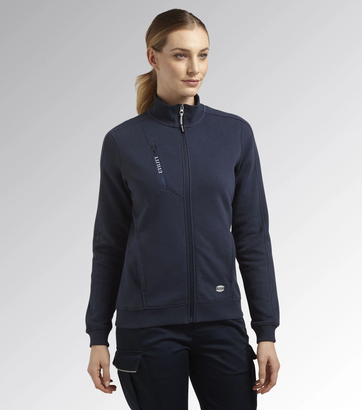 Diadora Utility DONNA SWEATSHIRT FZ ATHENA FELPA FULL ZIP BLU  177677 60062
