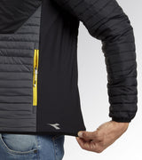 DIADORA UTILITY  LIGHT JACKET COLOR BLOCK giacca imbottita leggera nero/verde/giallo