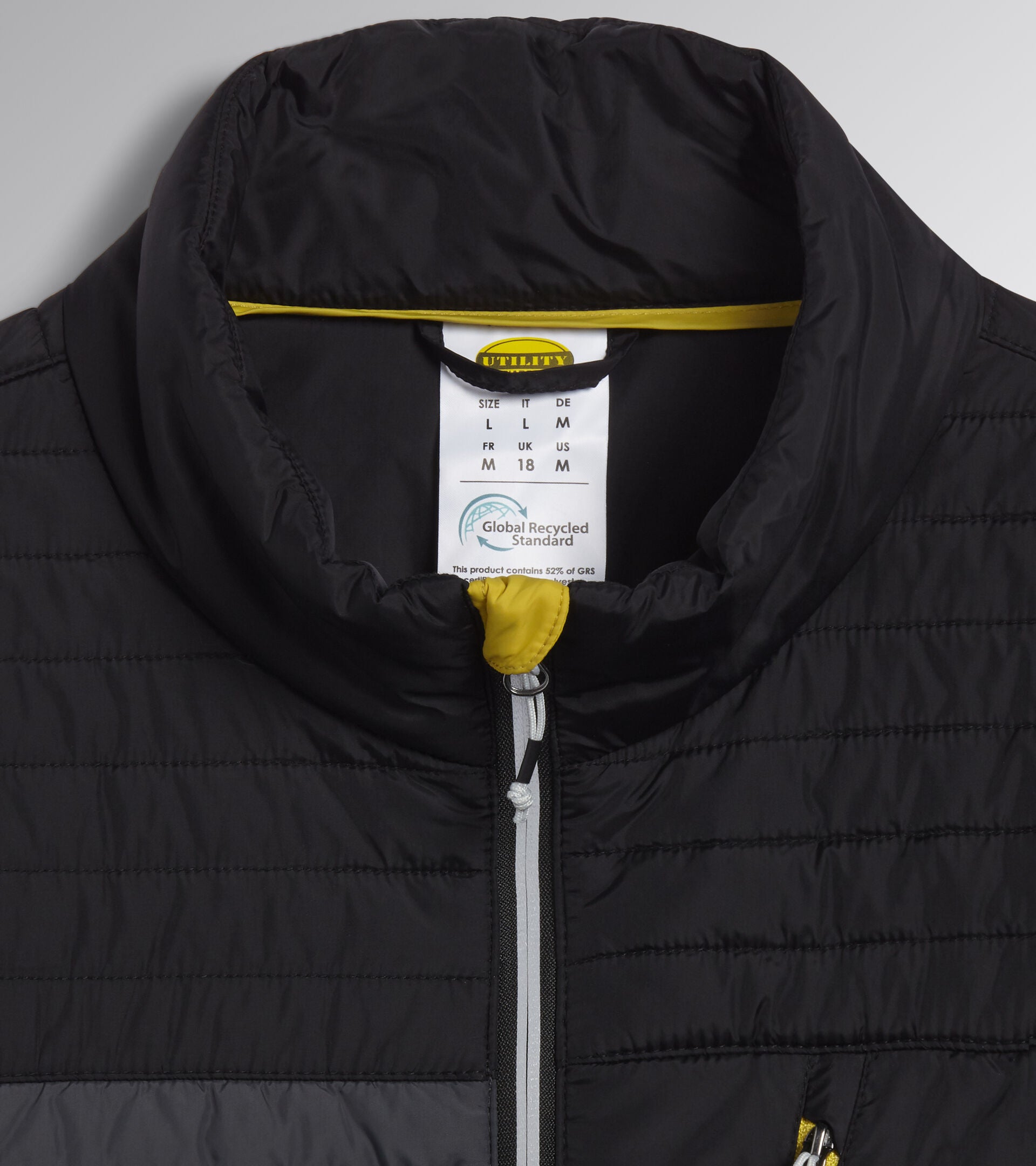 DIADORA UTILITY  LIGHT JACKET COLOR BLOCK giacca imbottita leggera nero/verde/giallo