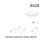 APPLIQUE  A PARETE IN CERAMICA 9010 CON DESIGN MODERNO MONOEMISSIONE E27 - 240V - 50/60Hz MAX 52W  8428-41